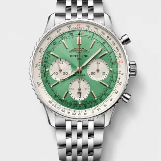 Breitling Navitimer B01 Chronograph 43 Green Dial - 904L Steel Casing 1:1 Mirror Swiss Super Clone - view 1