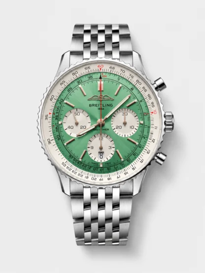 Breitling Navitimer B01 Chronograph 43 Green Dial - 904L Steel Casing 1:1 Mirror Swiss Super Clone - view 1