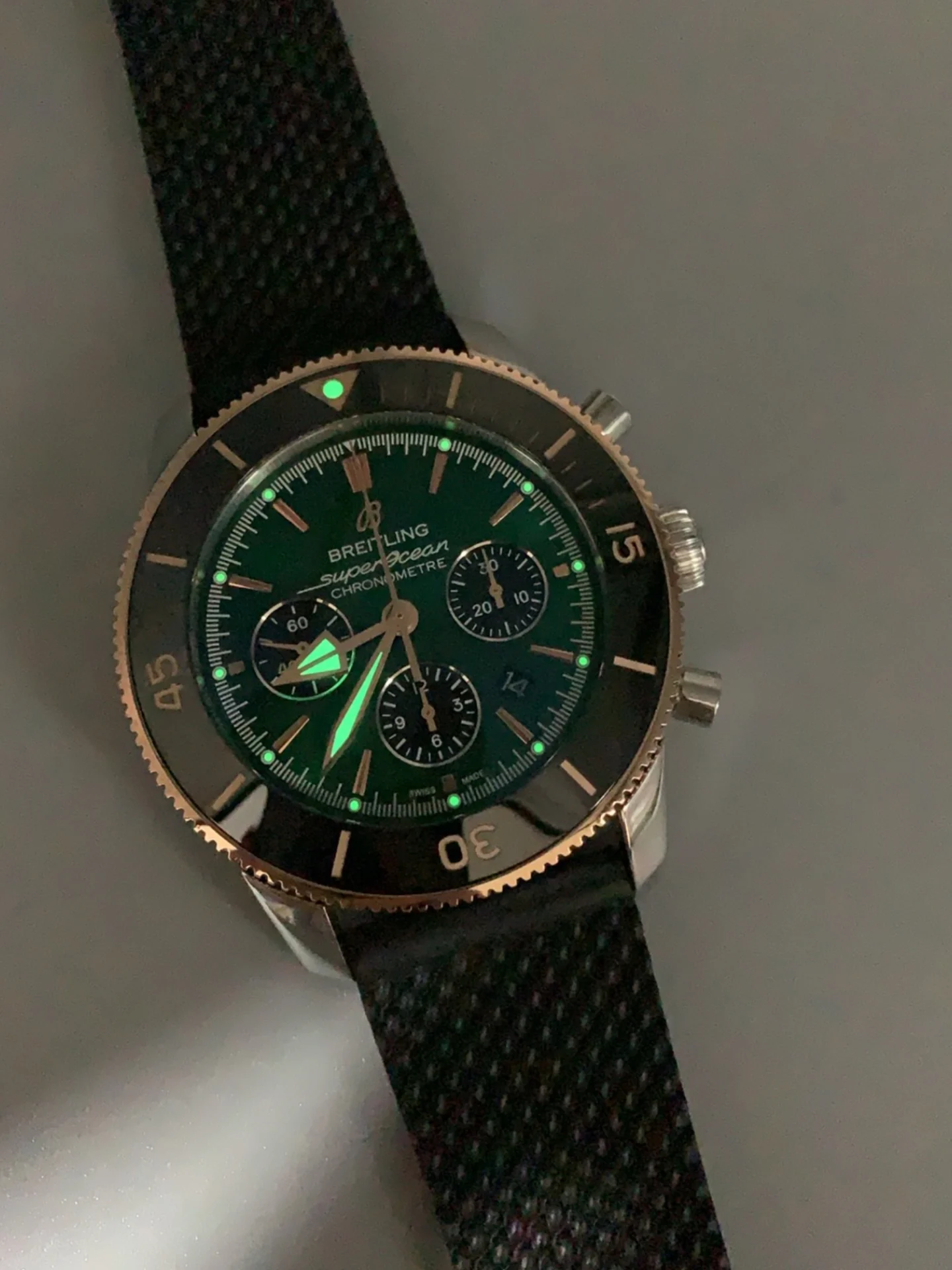 Breitling Superocean Heritage Chronograph - Green Dial, Rubber Strap - Top-Tier Super Clone - view 10