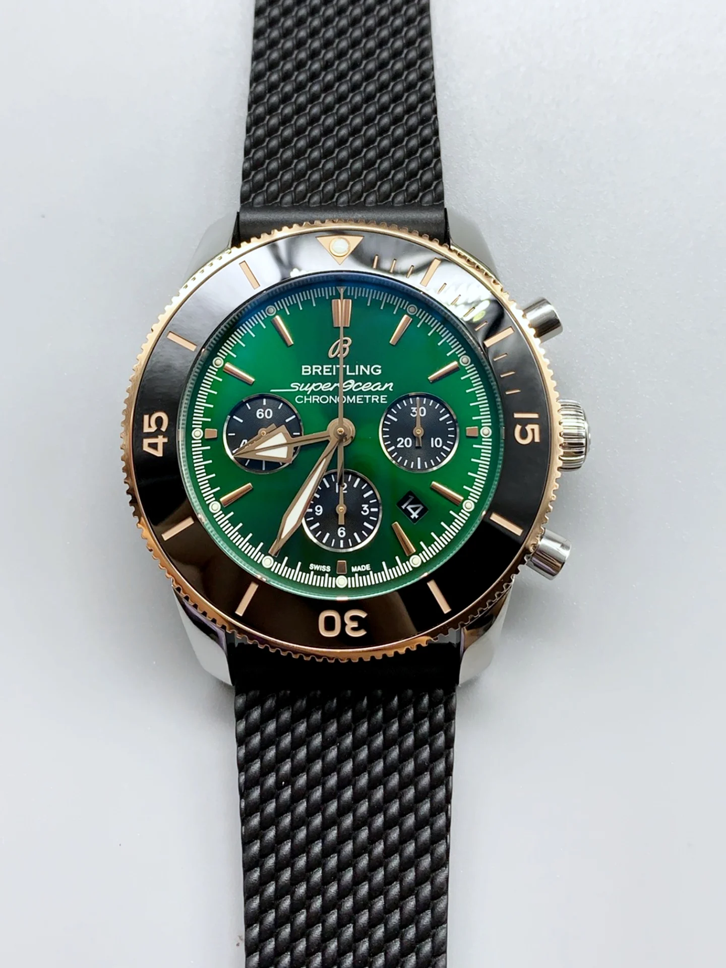 Breitling Superocean Heritage Chronograph - Green Dial, Rubber Strap - Top-Tier Super Clone - view 2