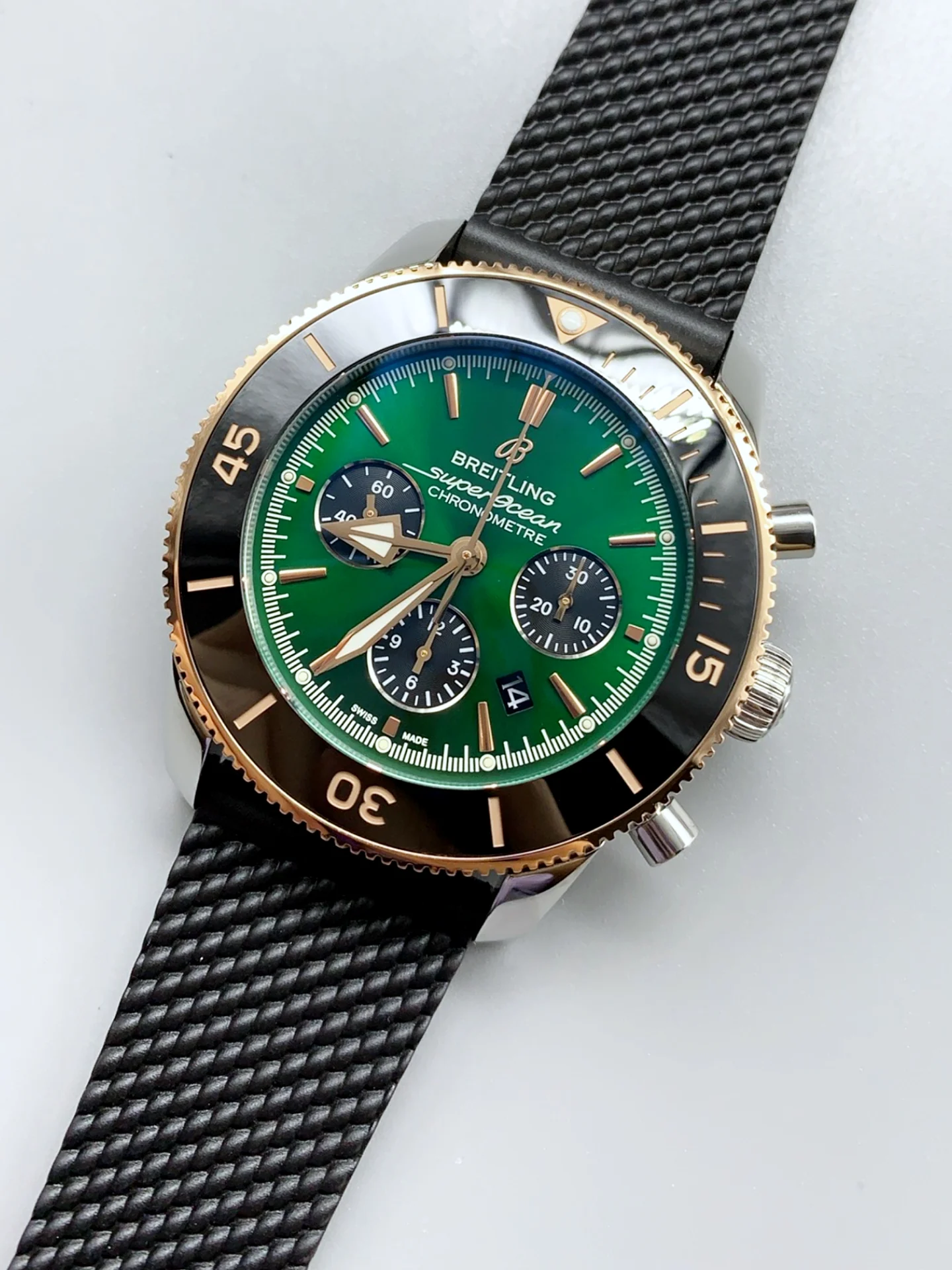 Breitling Superocean Heritage Chronograph - Green Dial, Rubber Strap - Top-Tier Super Clone - view 3