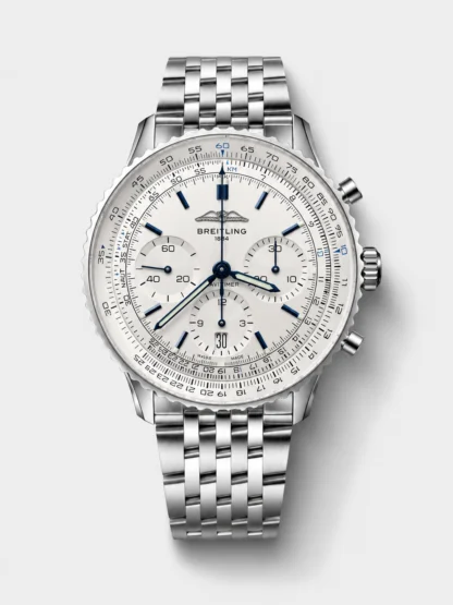 Breitling Navitimer B01 Chronograph 43 (White Dial / 904L Stainless Steel Case) - Top-Tier 1:1 Swiss Super Clone - view 1