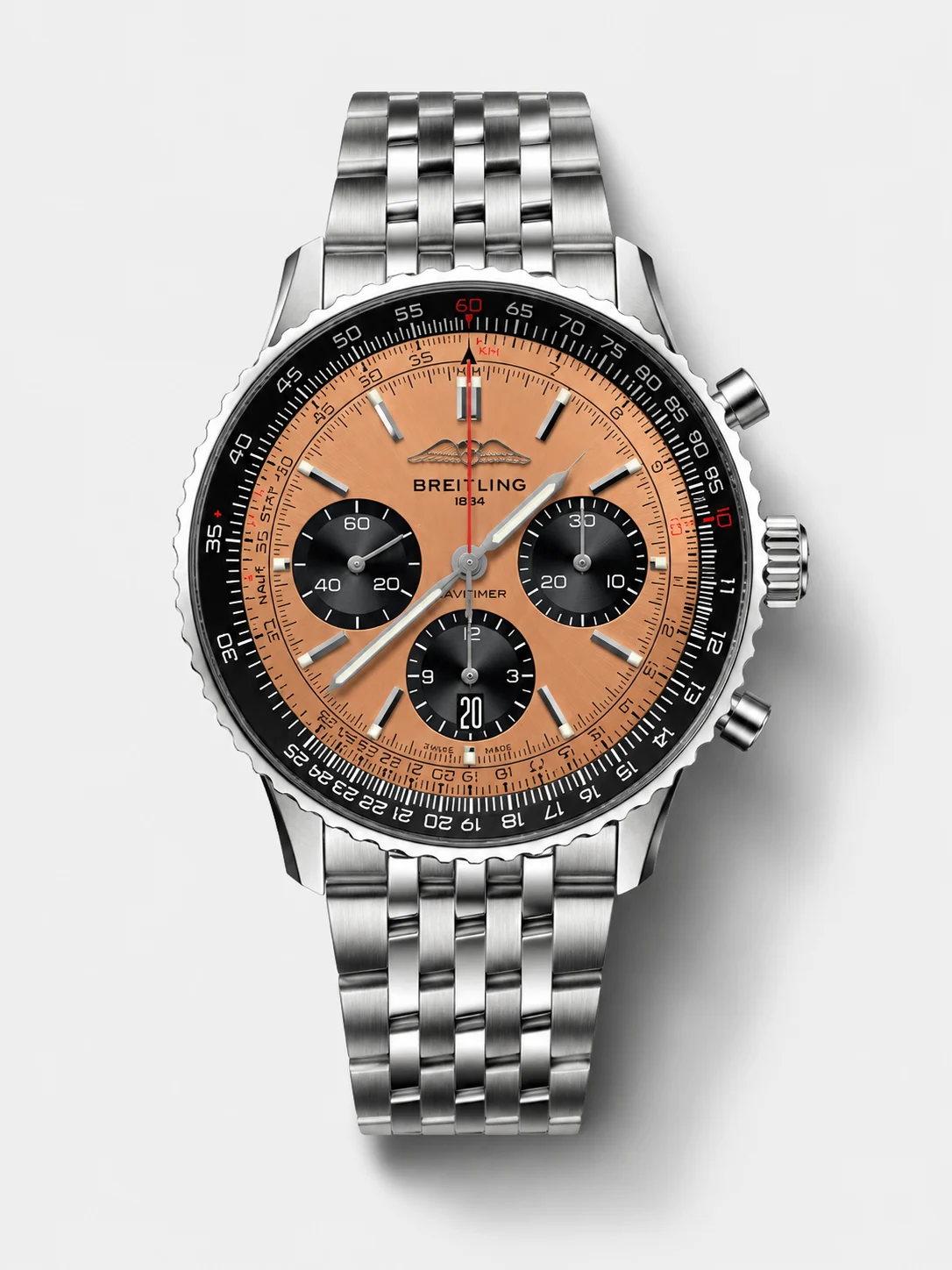 Breitling Navitimer B01 Chronograph 43 Copper Dial - 904L Steel Casing 1:1 Mirror Swiss Super Clone - view 1