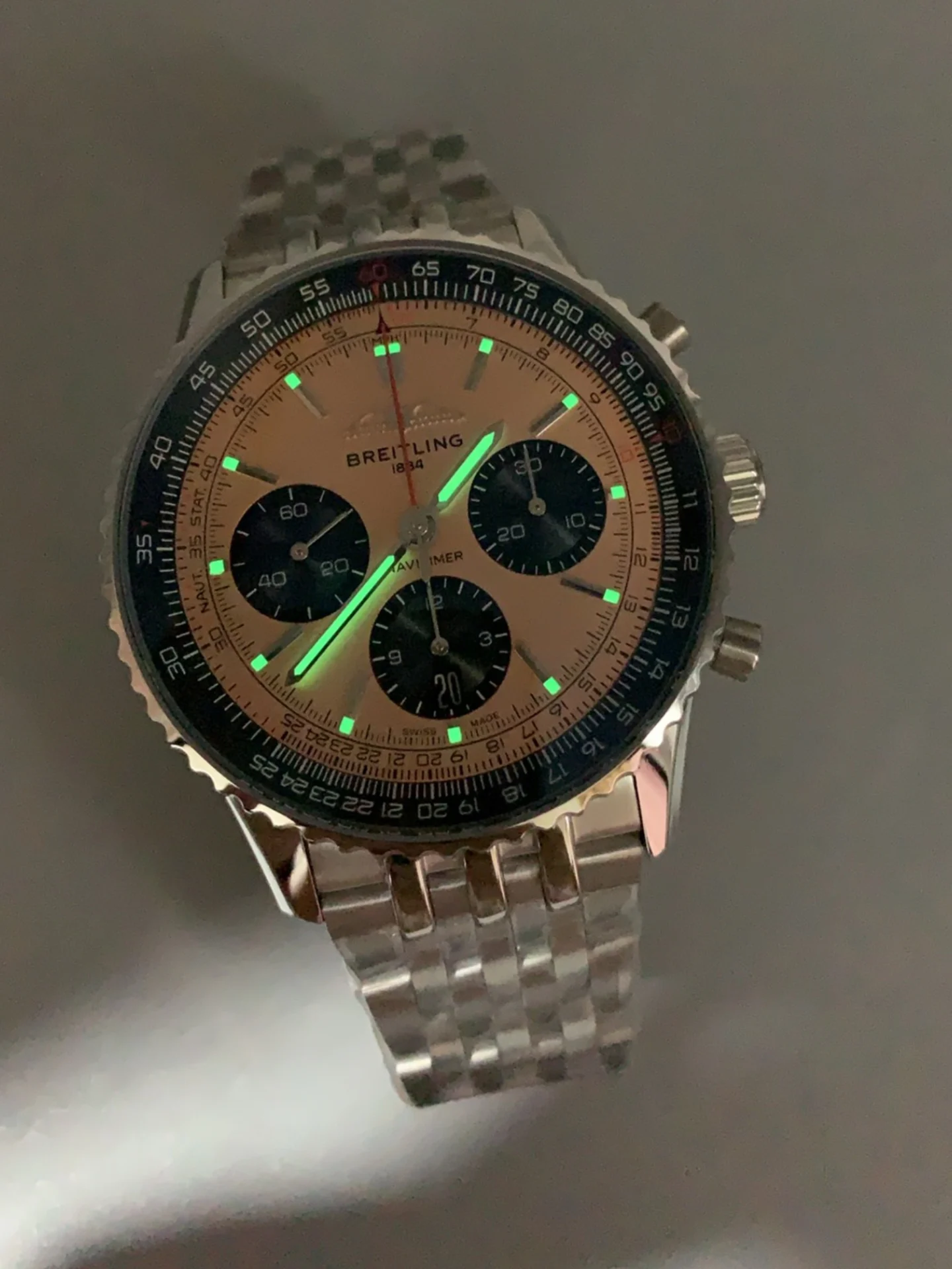 Breitling Navitimer B01 Chronograph 43 Copper Dial - 904L Steel Casing 1:1 Mirror Swiss Super Clone - view 10