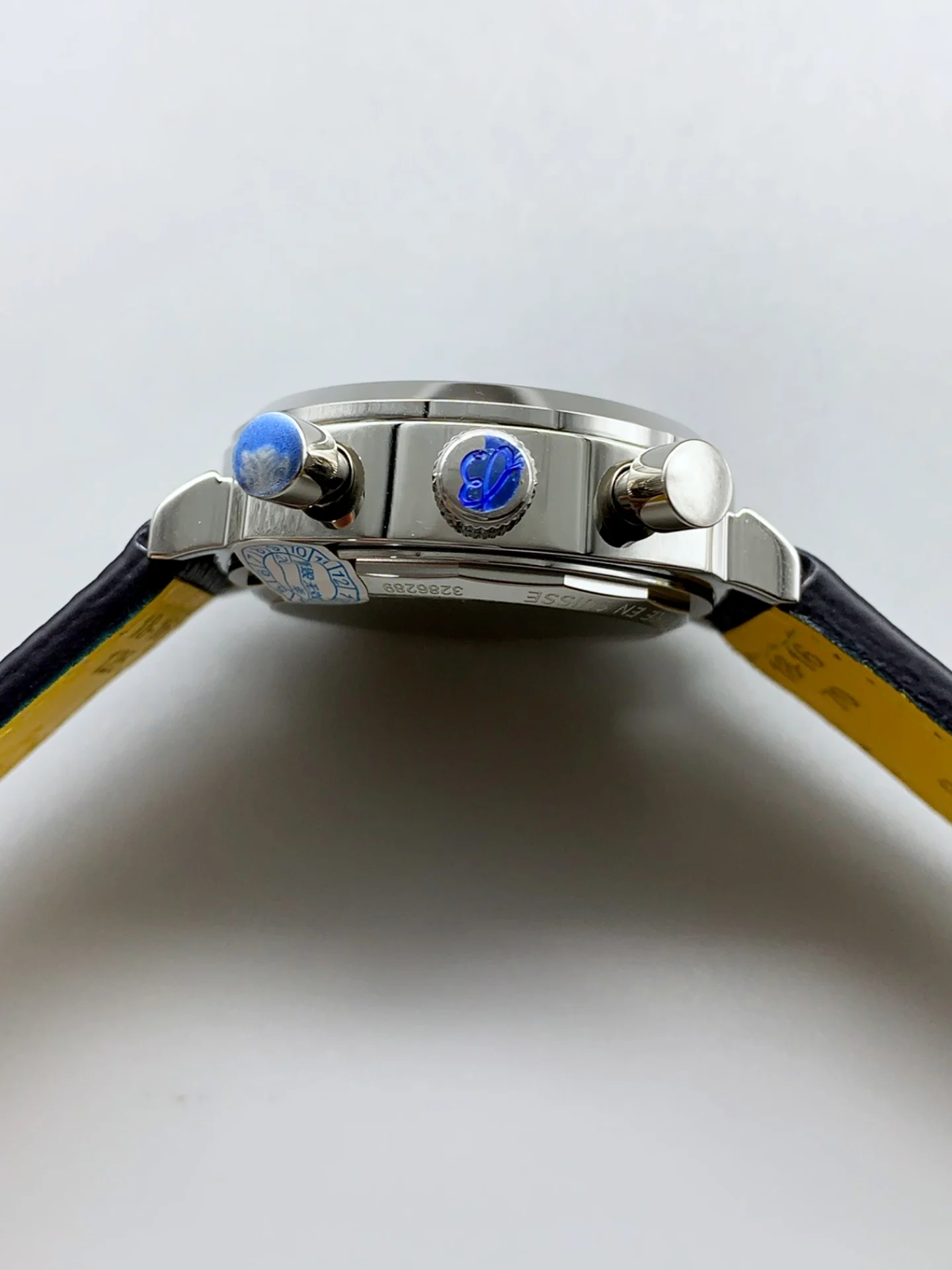 Breitling Top Time Super Clone Chronograph Blue Leather Strap Watch - view 6