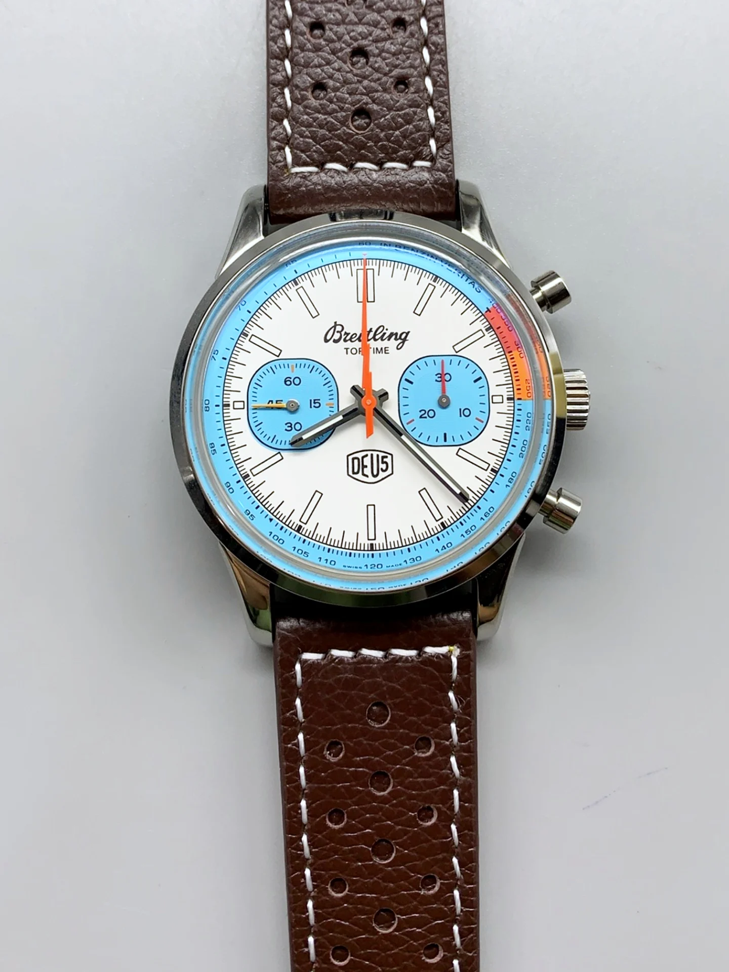 Breitling Top Time B01 Deus Edition Leather Strap 1:1 Mirror Swiss Super Clone Watch - view 2