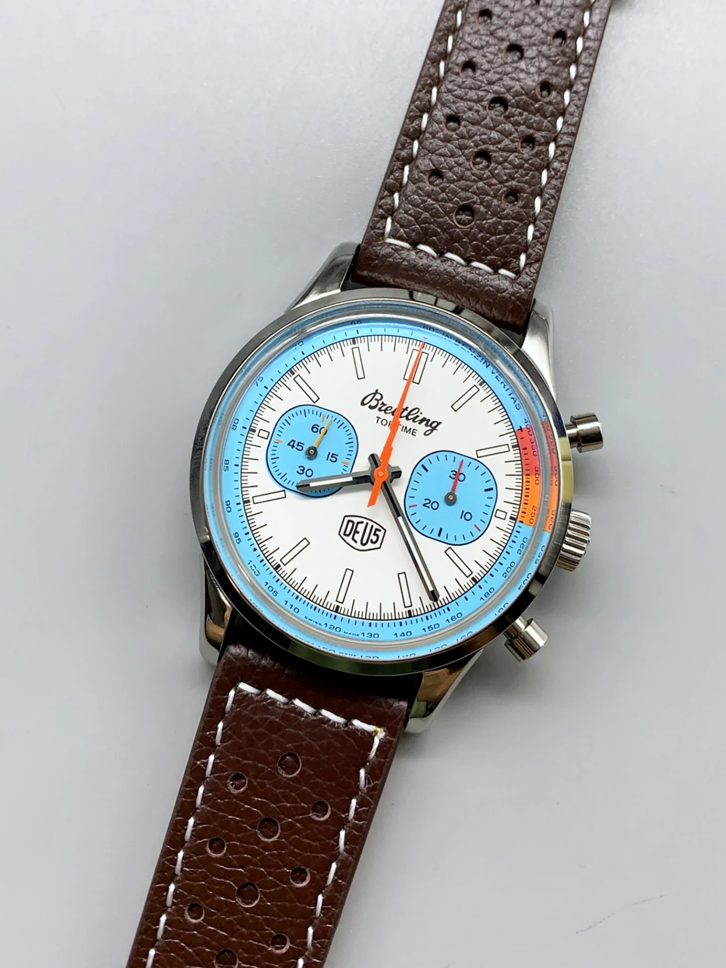 Breitling Top Time B01 Deus Edition Leather Strap 1:1 Mirror Swiss Super Clone Watch - view 3