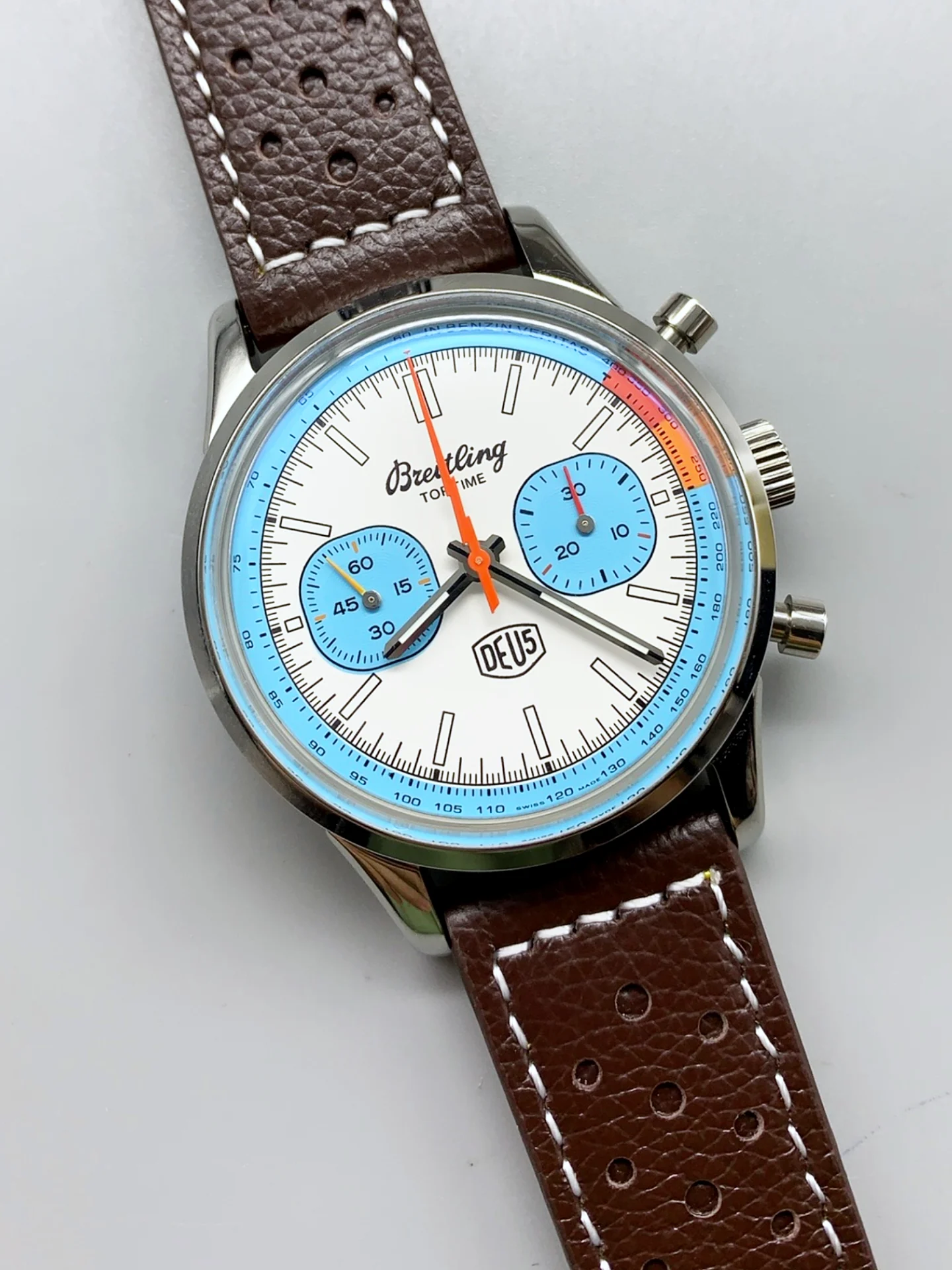 Breitling Top Time B01 Deus Edition Leather Strap 1:1 Mirror Swiss Super Clone Watch - view 4