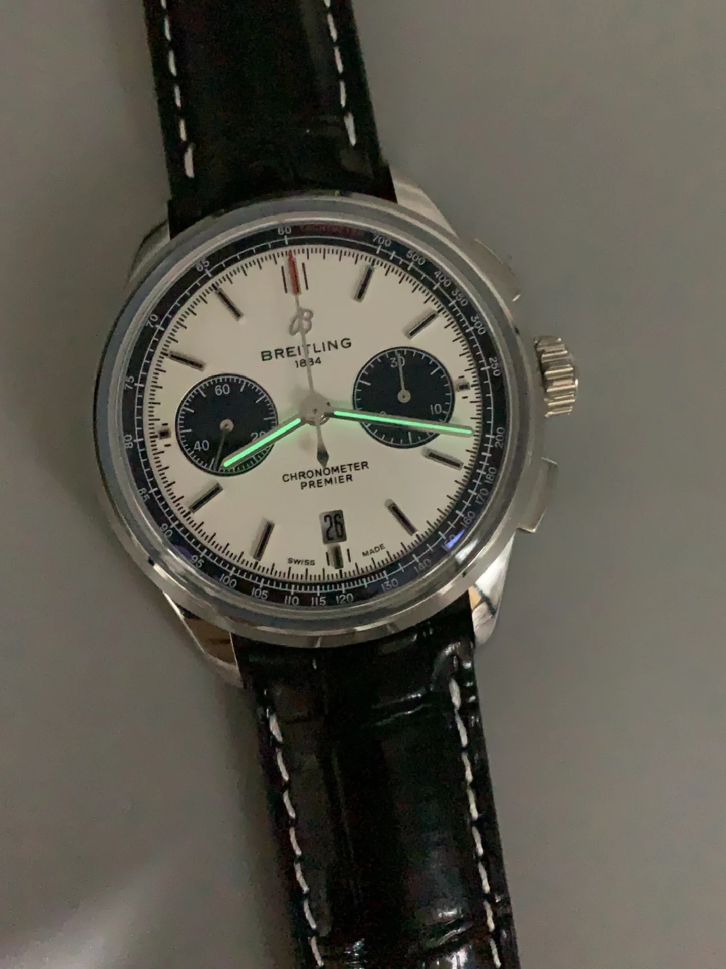 Breitling Premier B01 Chronograph 42 Edition Watch 1:1 Mirror Quality in Steel White Dial - Super Clone Watch - view 10