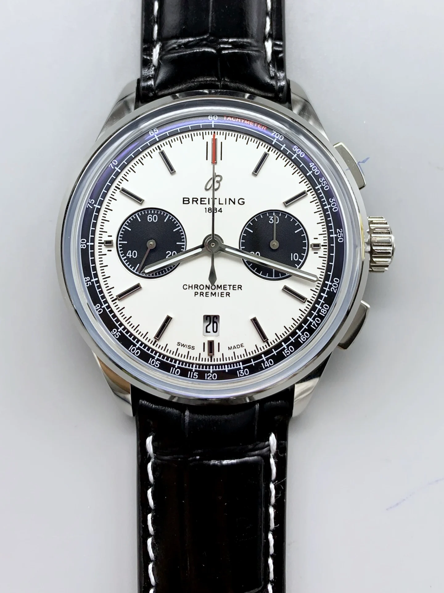 Breitling Premier B01 Chronograph 42 Edition Watch 1:1 Mirror Quality in Steel White Dial - Super Clone Watch - view 2