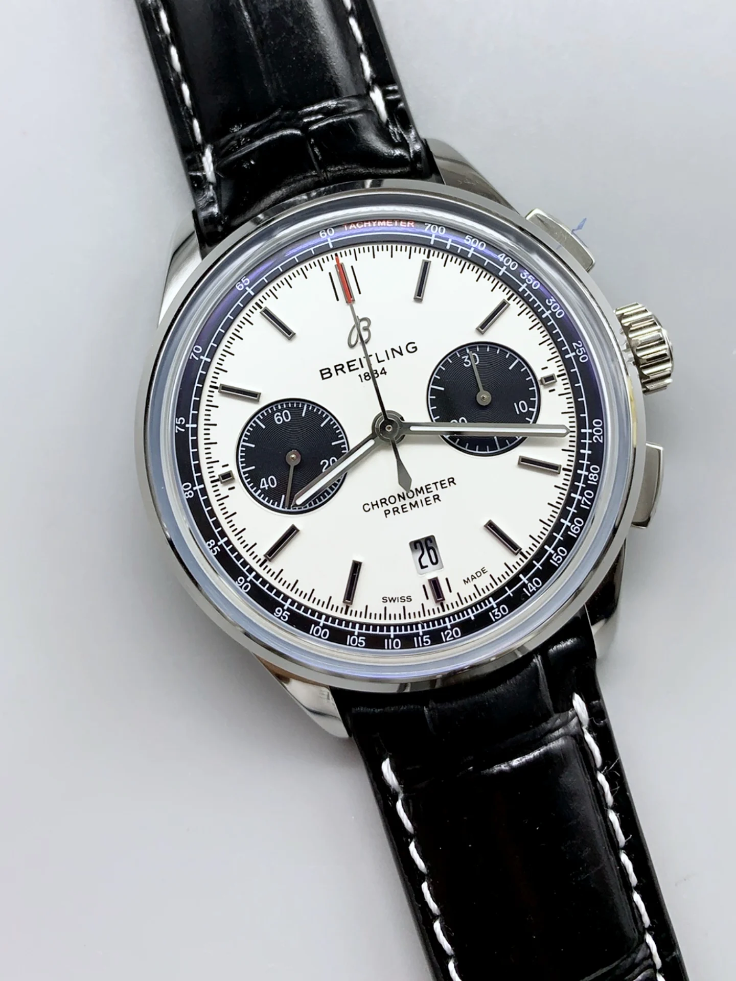 Breitling Premier B01 Chronograph 42 Edition Watch 1:1 Mirror Quality in Steel White Dial - Super Clone Watch - view 3
