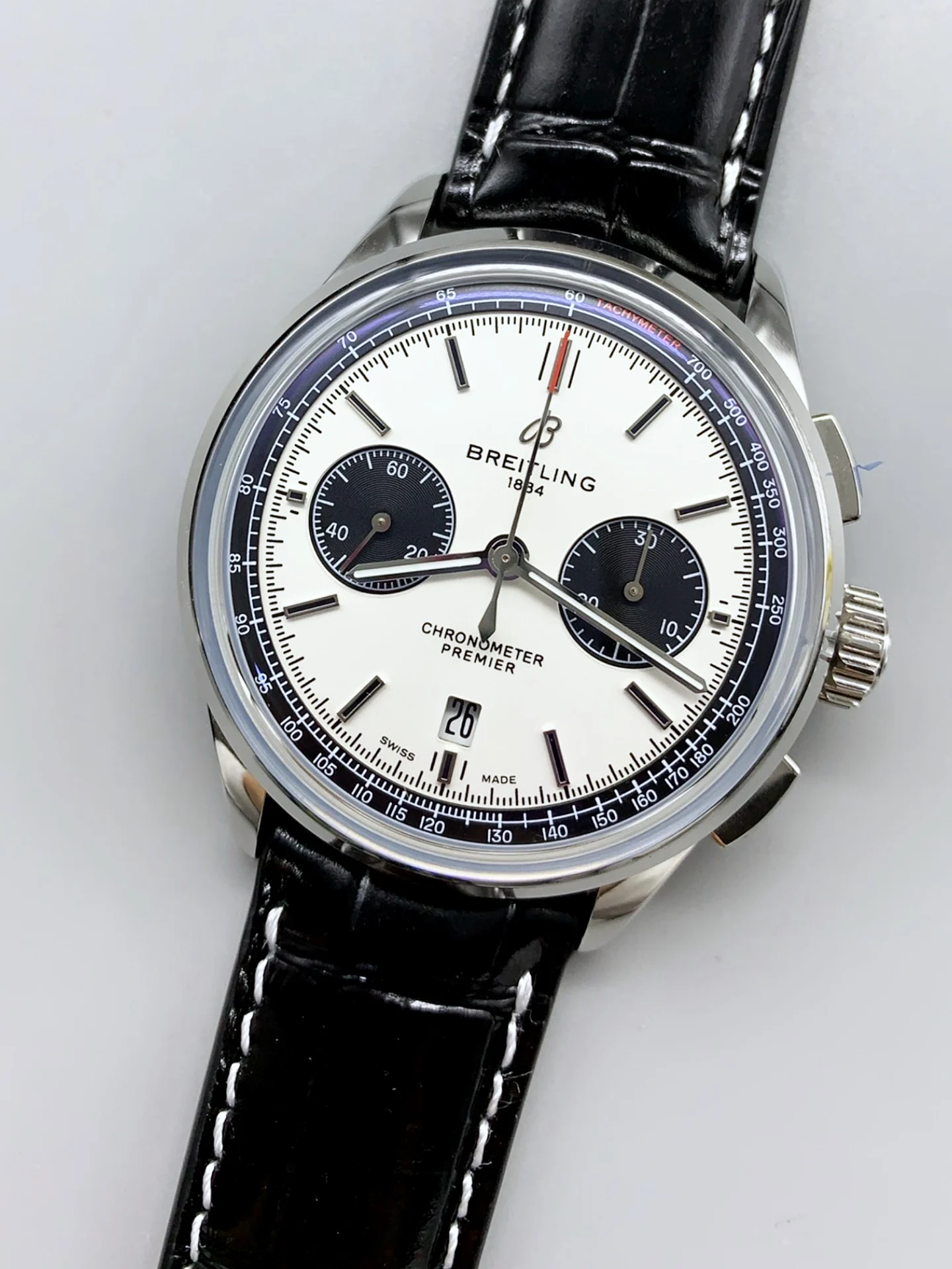 Breitling Premier B01 Chronograph 42 Edition Watch 1:1 Mirror Quality in Steel White Dial - Super Clone Watch - view 4