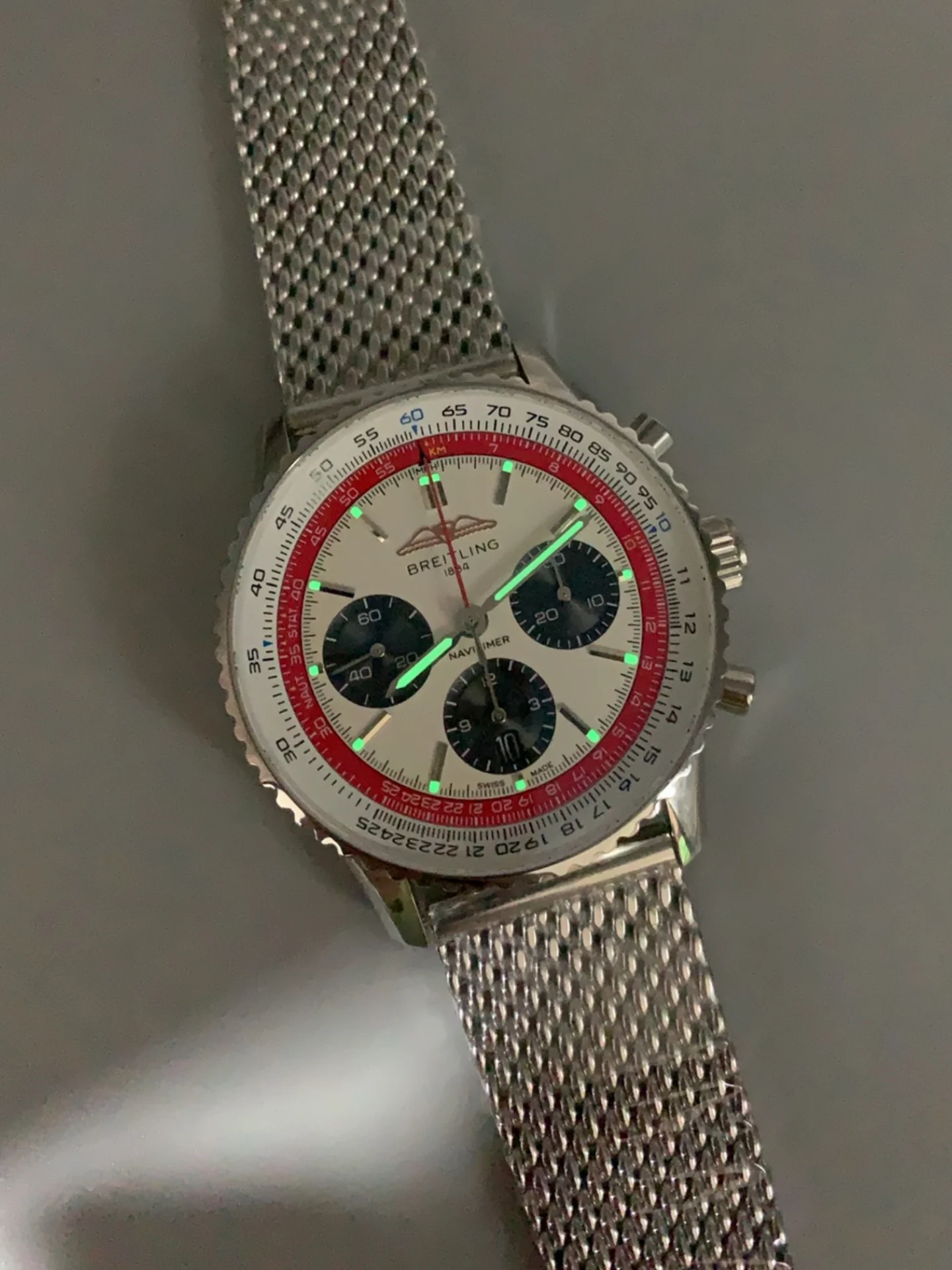 Breitling Navitimer B01 Boeing 747 Chronograph 43 White Dial - 904L Steel Casing 1:1 Mirror Swiss Super Clone - view 10