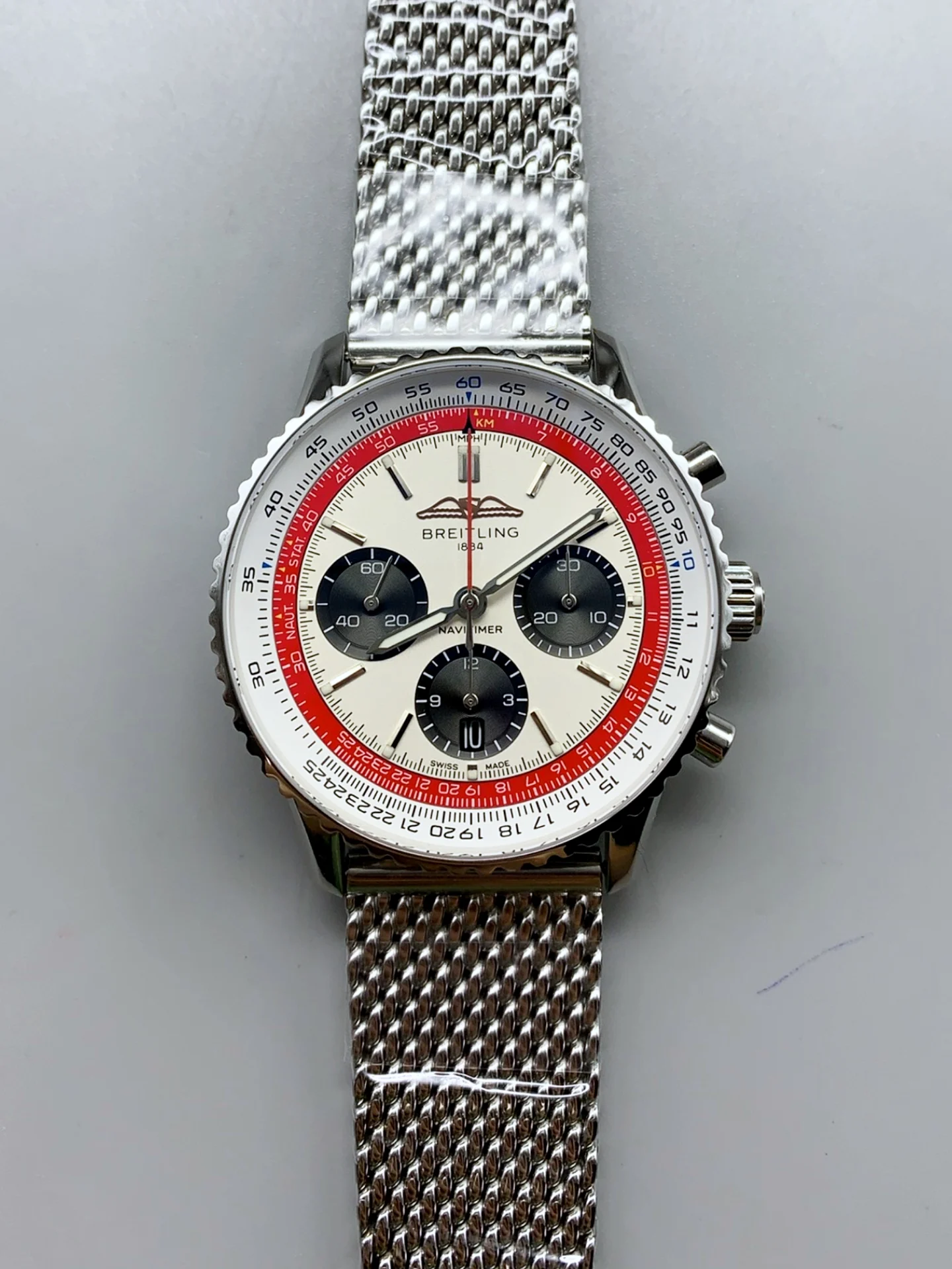 Breitling Navitimer B01 Boeing 747 Chronograph 43 White Dial - 904L Steel Casing 1:1 Mirror Swiss Super Clone - view 2
