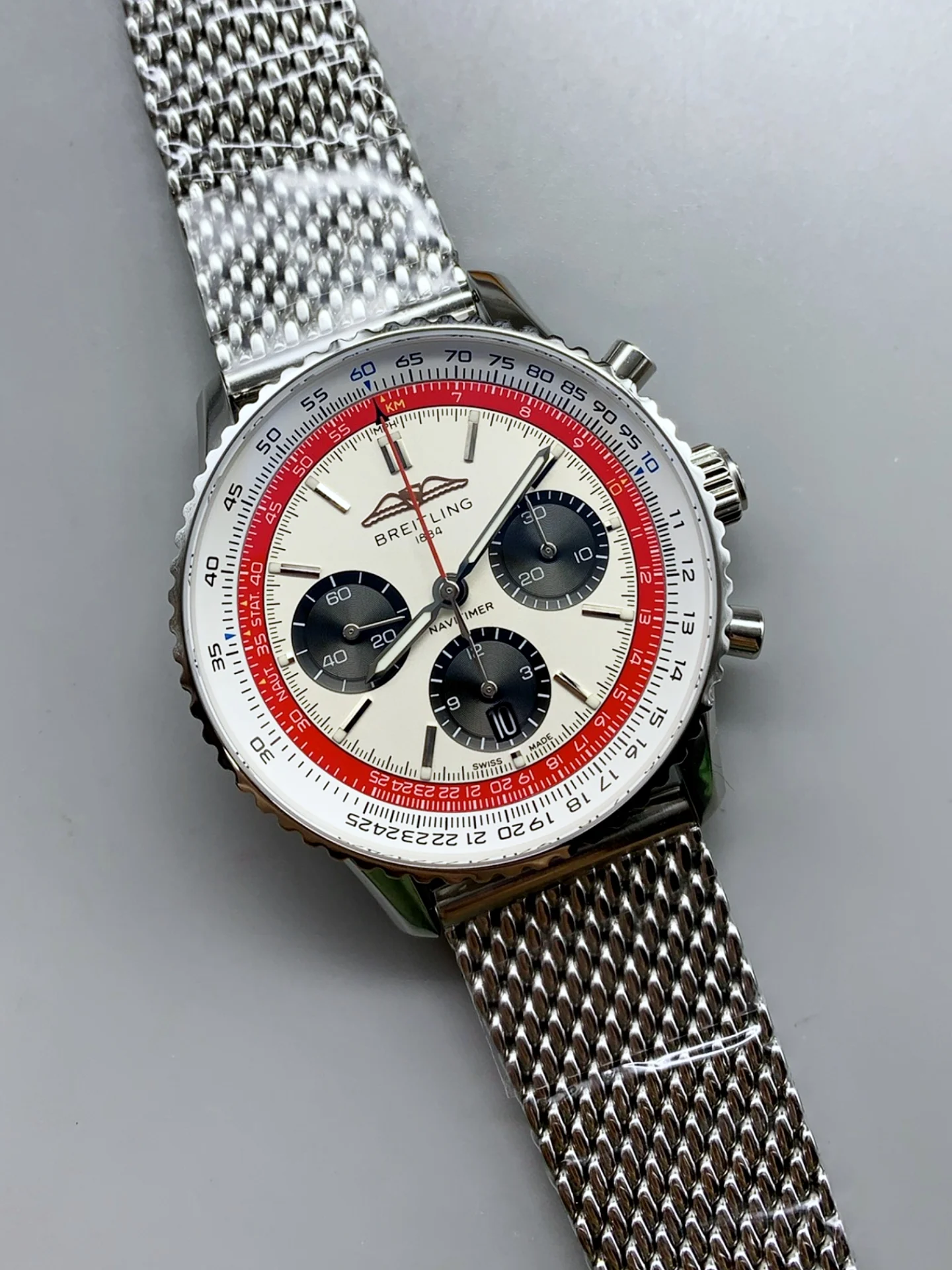 Breitling Navitimer B01 Boeing 747 Chronograph 43 White Dial - 904L Steel Casing 1:1 Mirror Swiss Super Clone - view 3
