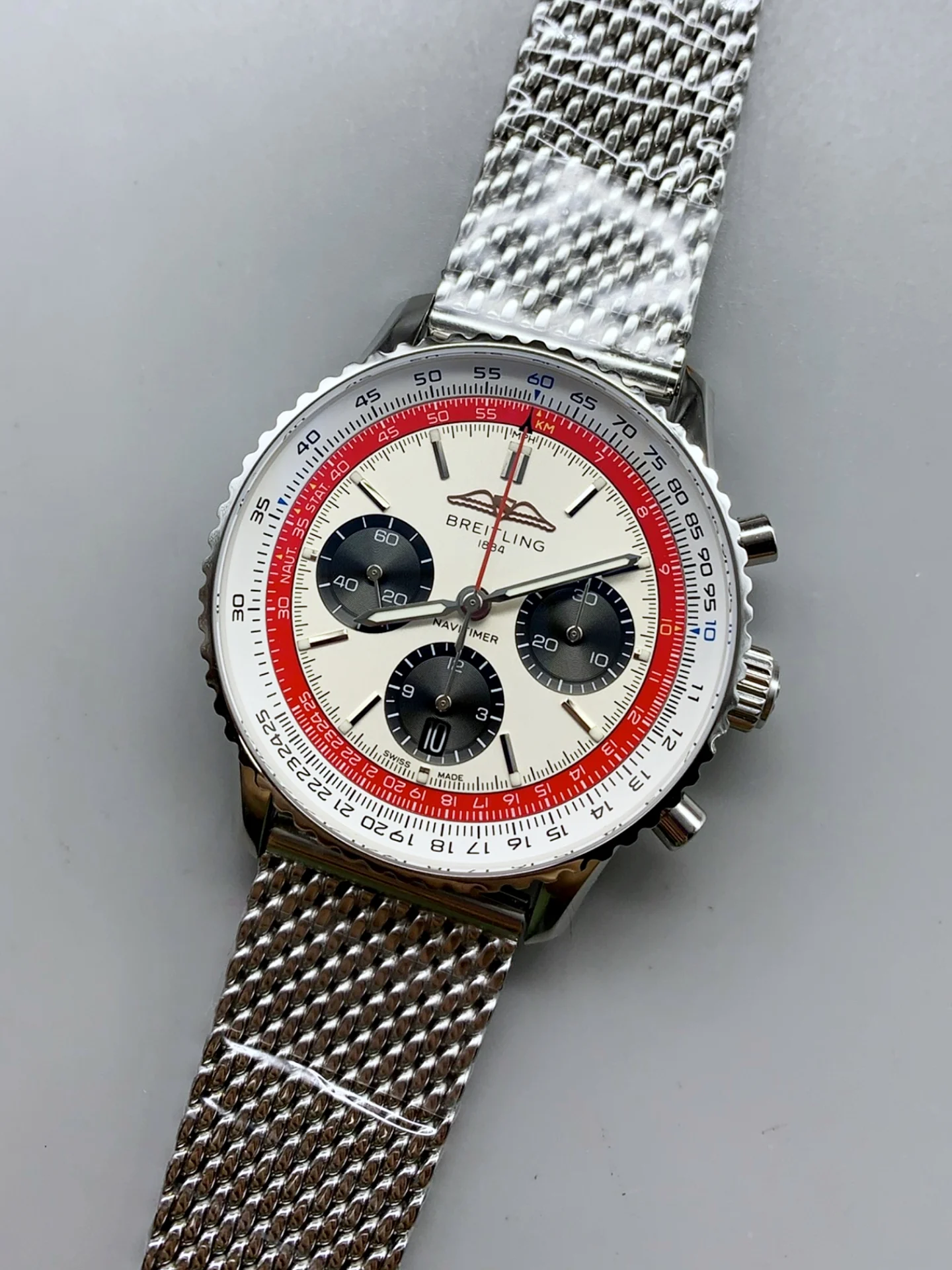 Breitling Navitimer B01 Boeing 747 Chronograph 43 White Dial - 904L Steel Casing 1:1 Mirror Swiss Super Clone - view 4