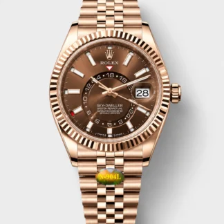 Rolex Sky-Dweller REF# 336935 Brown Dial Watch in Rose Gold 904L Steel Case 1:1 Mirror Super Clone - view 1