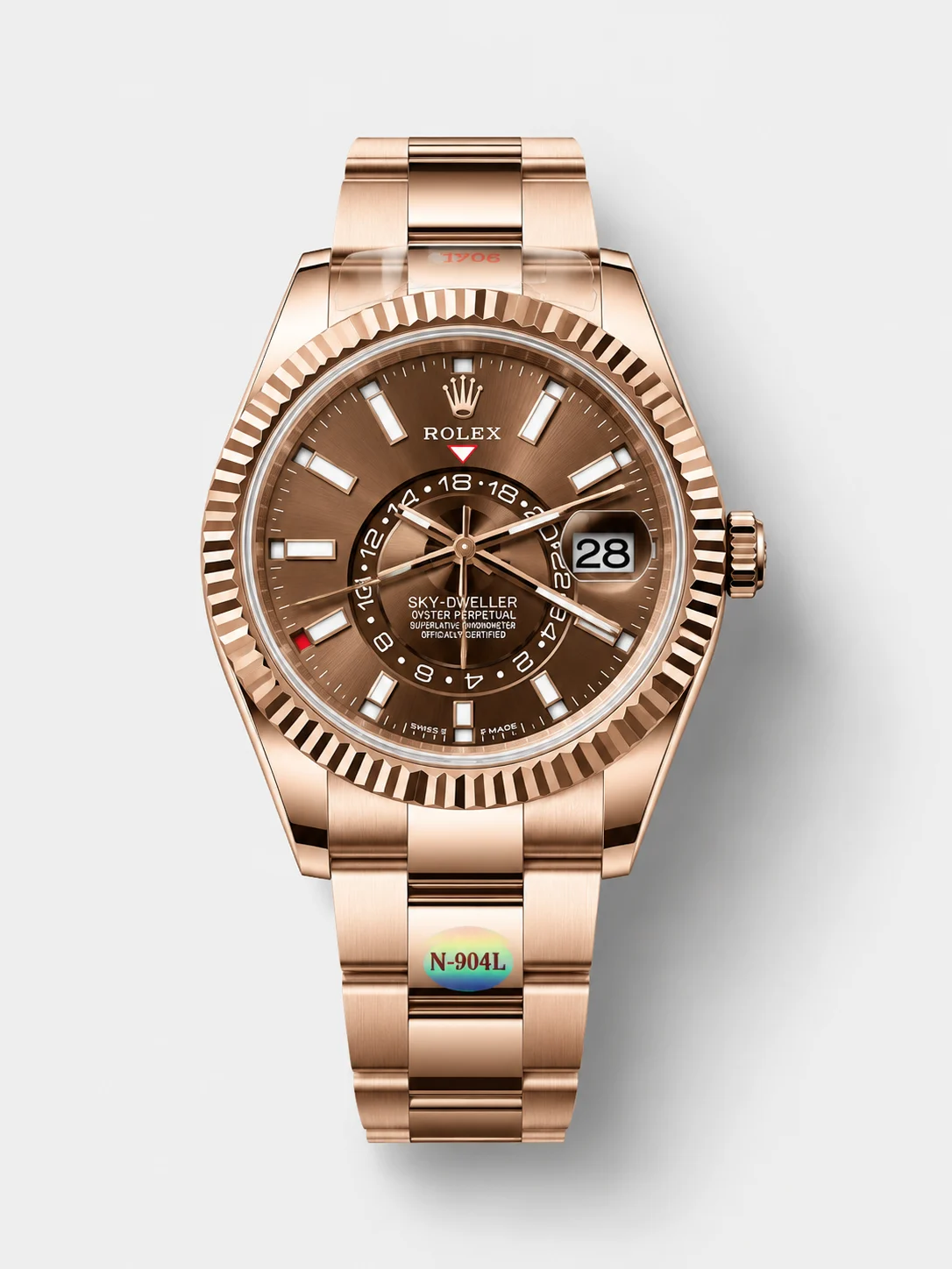 Rolex Sky-Dweller REF# 336235 Brown Dial Watch in Rose Gold 904L Steel Case 1:1 Mirror Super Clone - view 1