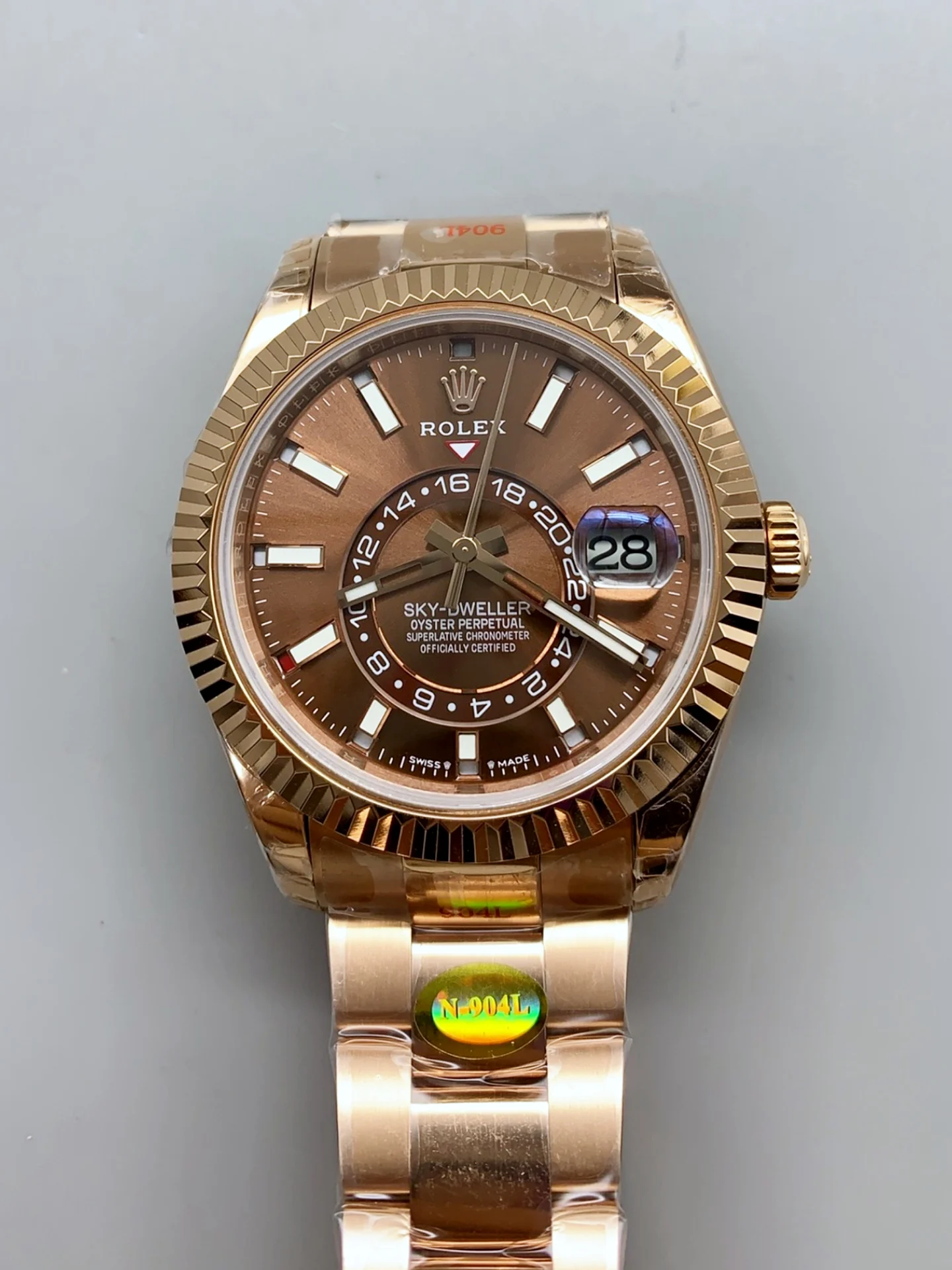 Rolex Sky-Dweller REF# 336235 Brown Dial Watch in Rose Gold 904L Steel Case 1:1 Mirror Super Clone - view 2