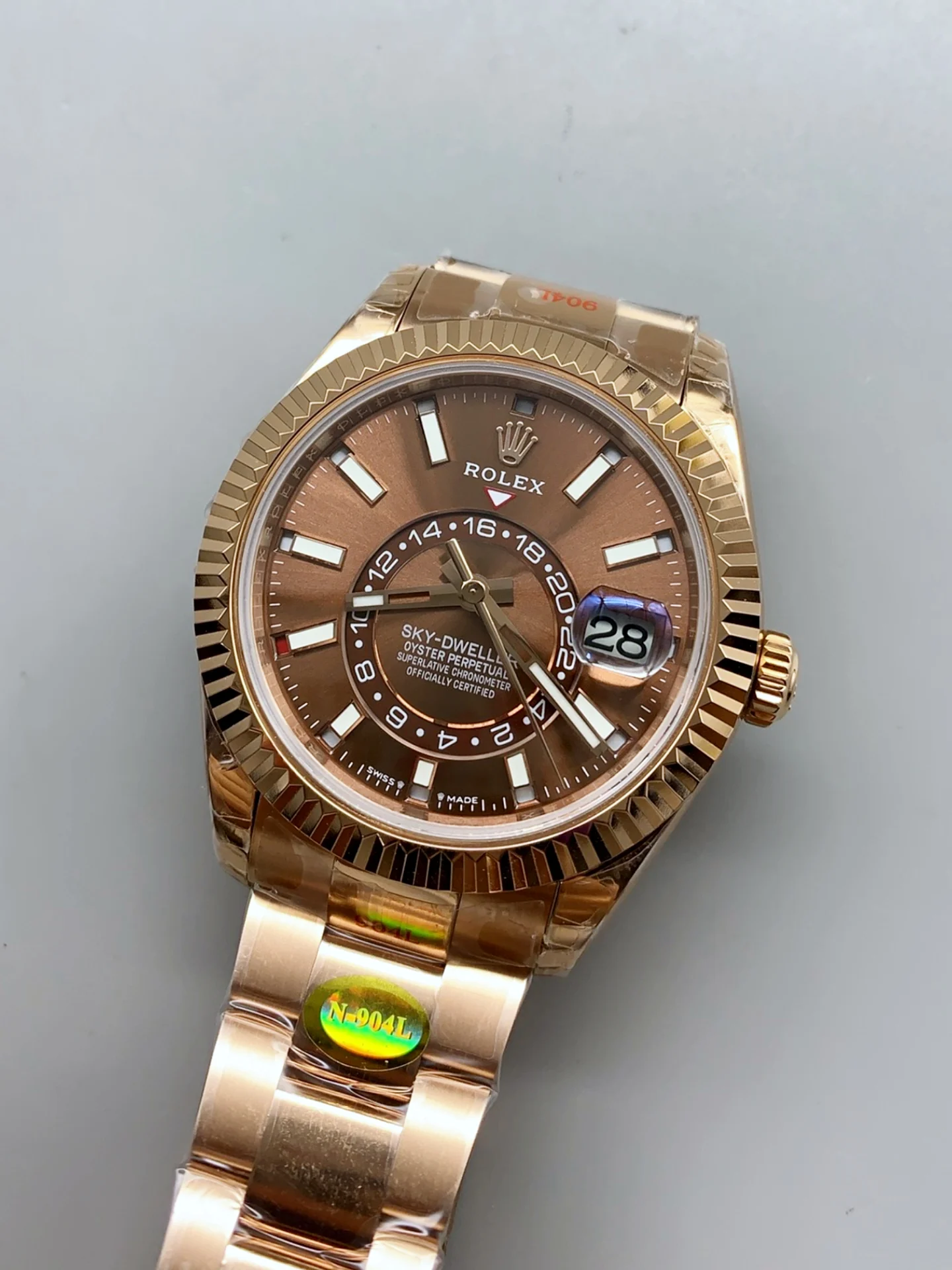 Rolex Sky-Dweller REF# 336235 Brown Dial Watch in Rose Gold 904L Steel Case 1:1 Mirror Super Clone - view 3