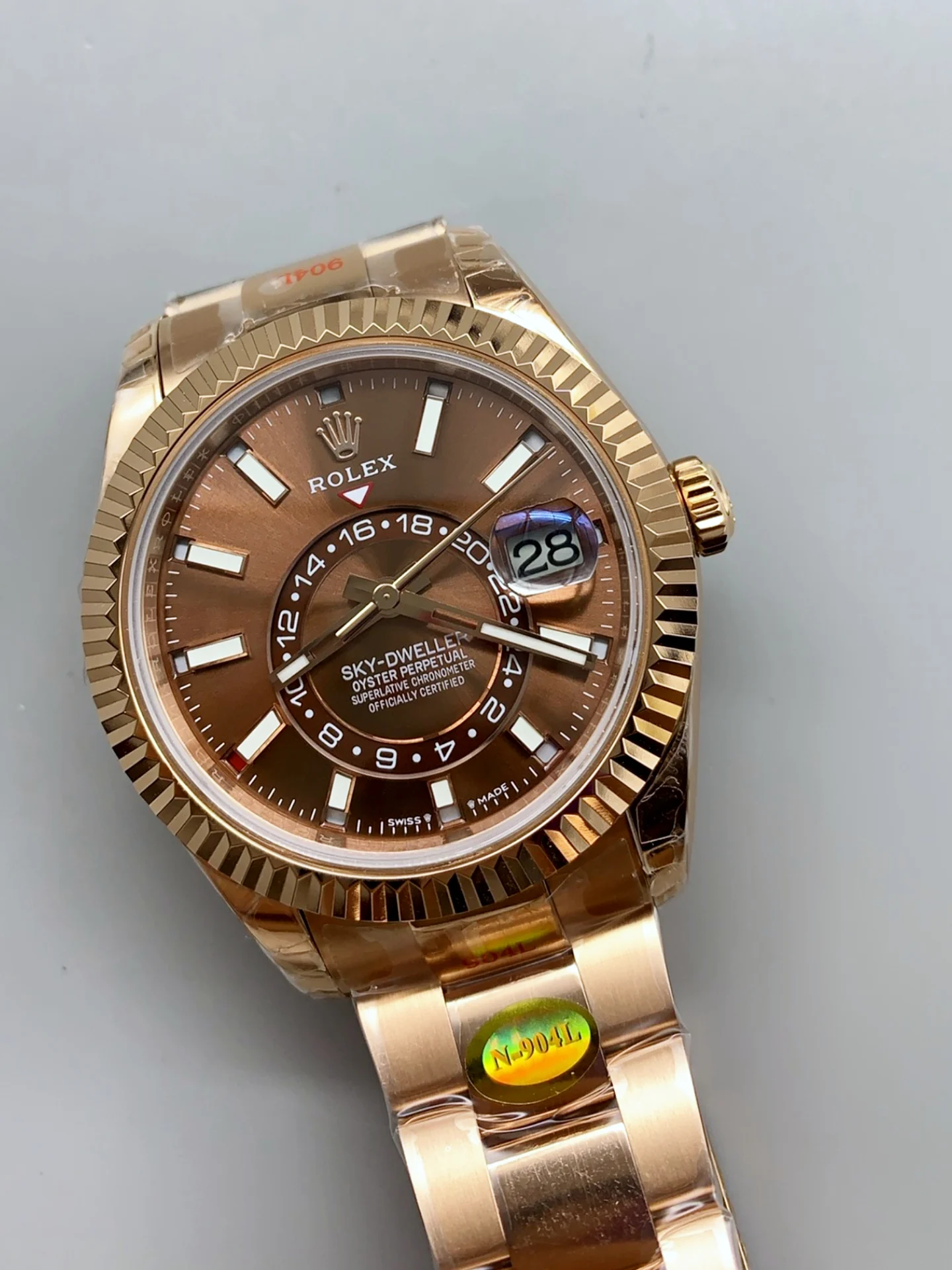 Rolex Sky-Dweller REF# 336235 Brown Dial Watch in Rose Gold 904L Steel Case 1:1 Mirror Super Clone - view 4