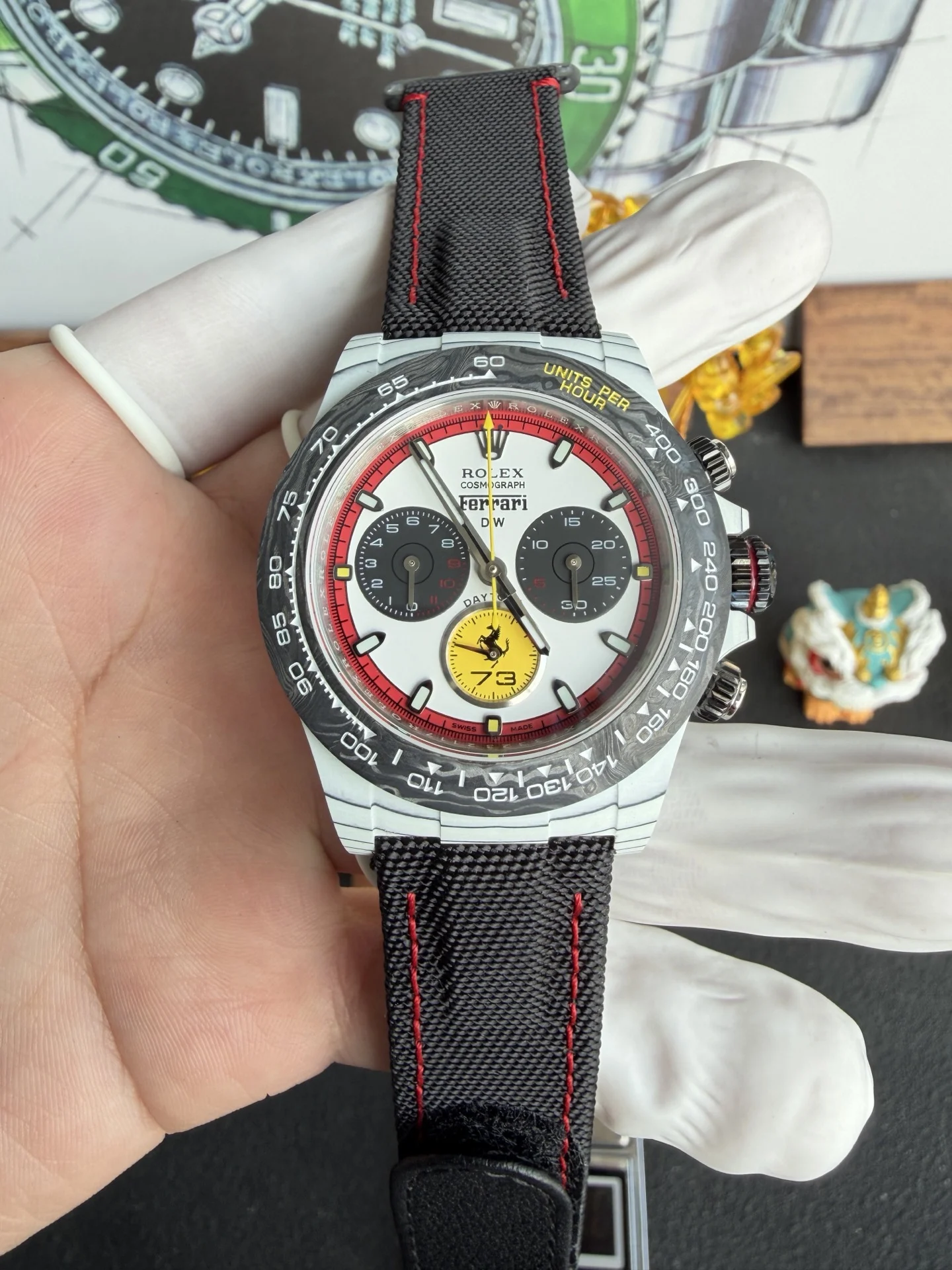 Rolex Daytona DiW Ferrari CarboQuartz Super Clone Watch - view 2