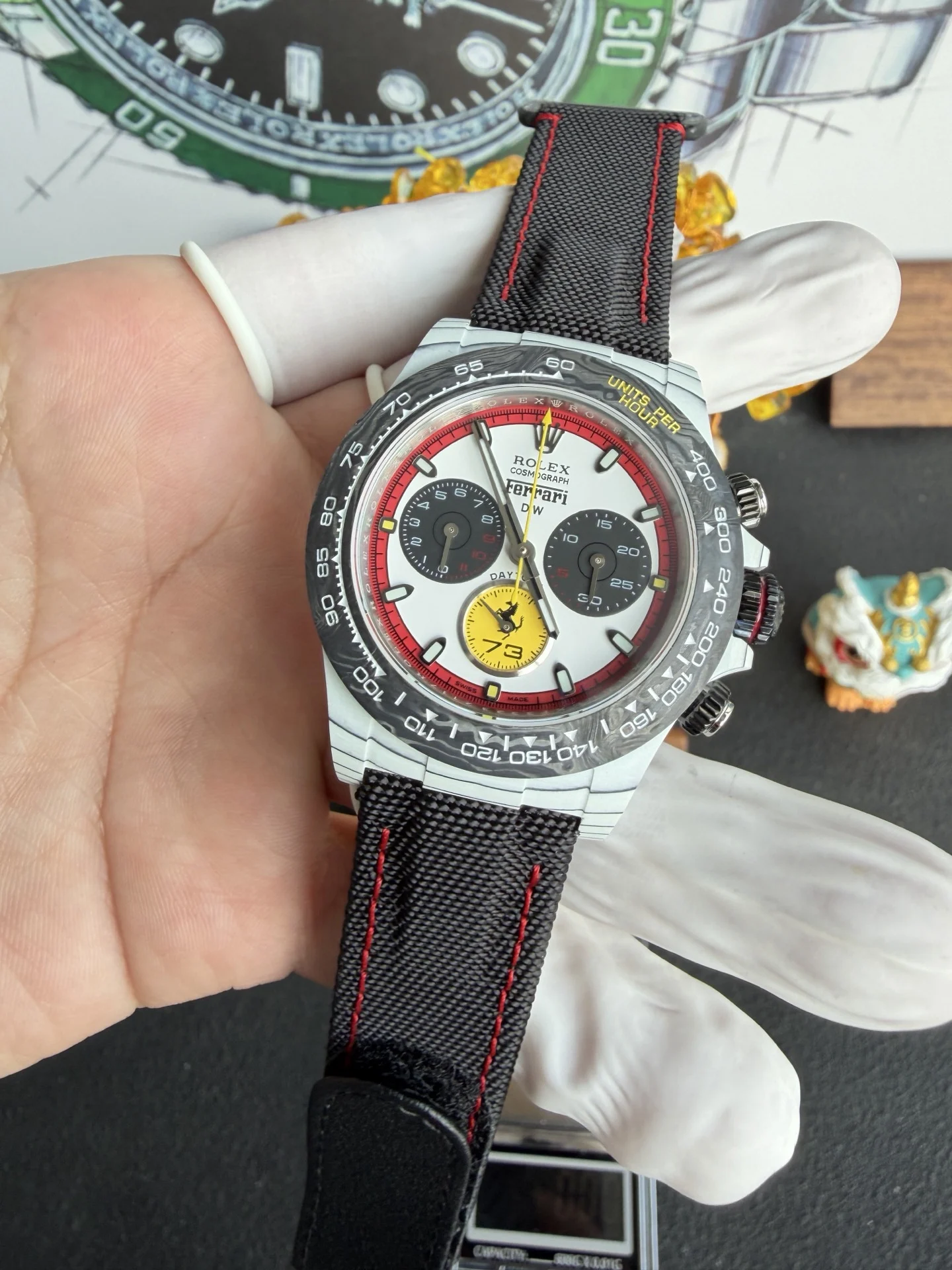 Rolex Daytona DiW Ferrari CarboQuartz Super Clone Watch - view 5