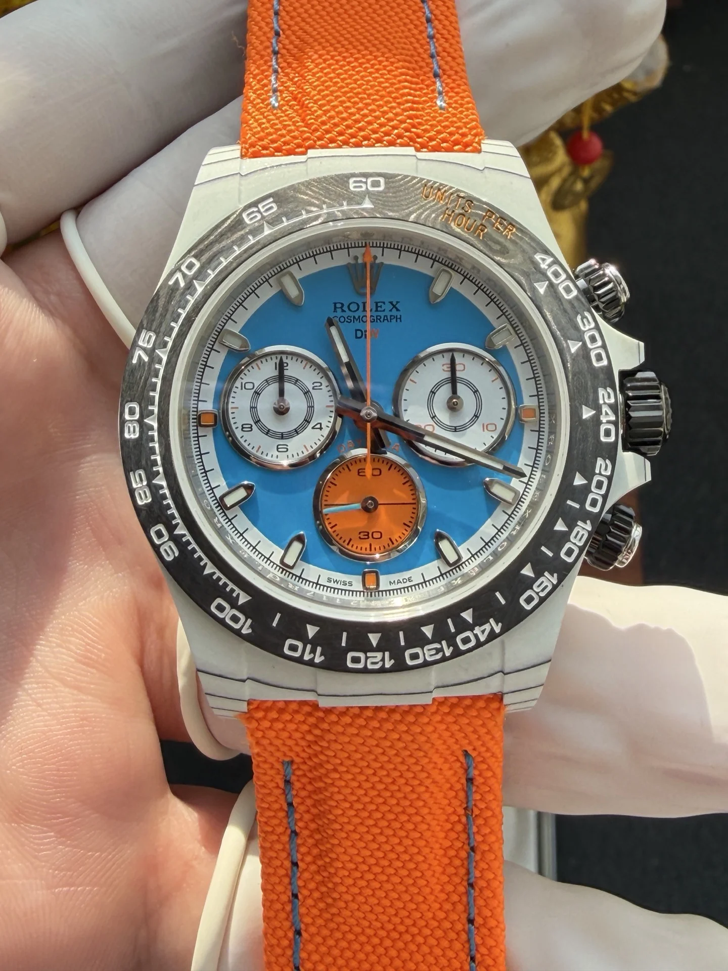 Rolex Daytona DiW VELOCE CarboQuartz Super Clone Watch - view 2