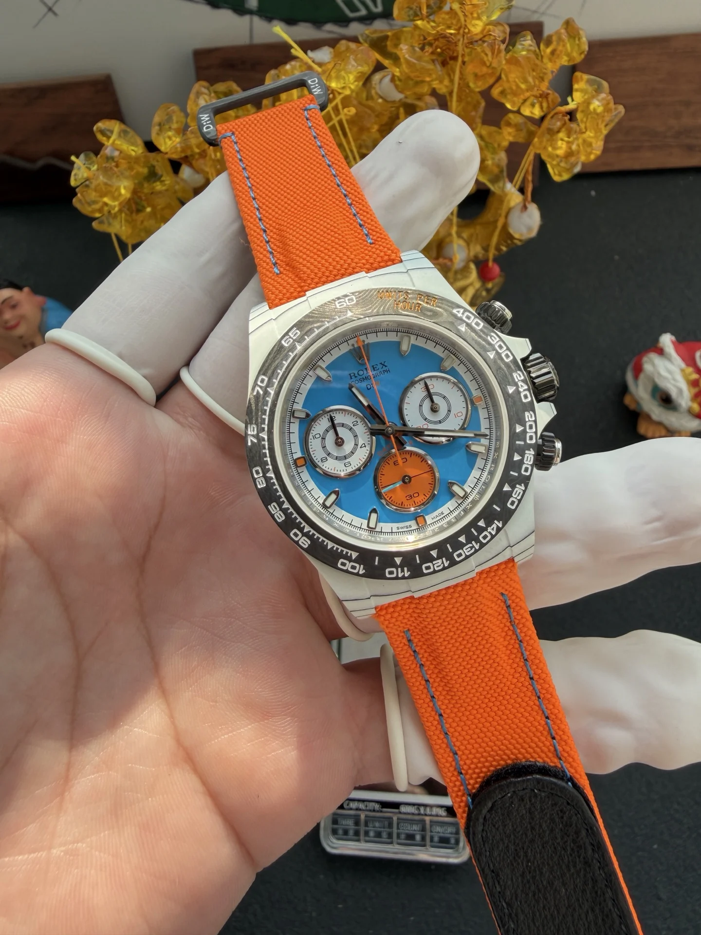Rolex Daytona DiW VELOCE CarboQuartz Super Clone Watch - view 4