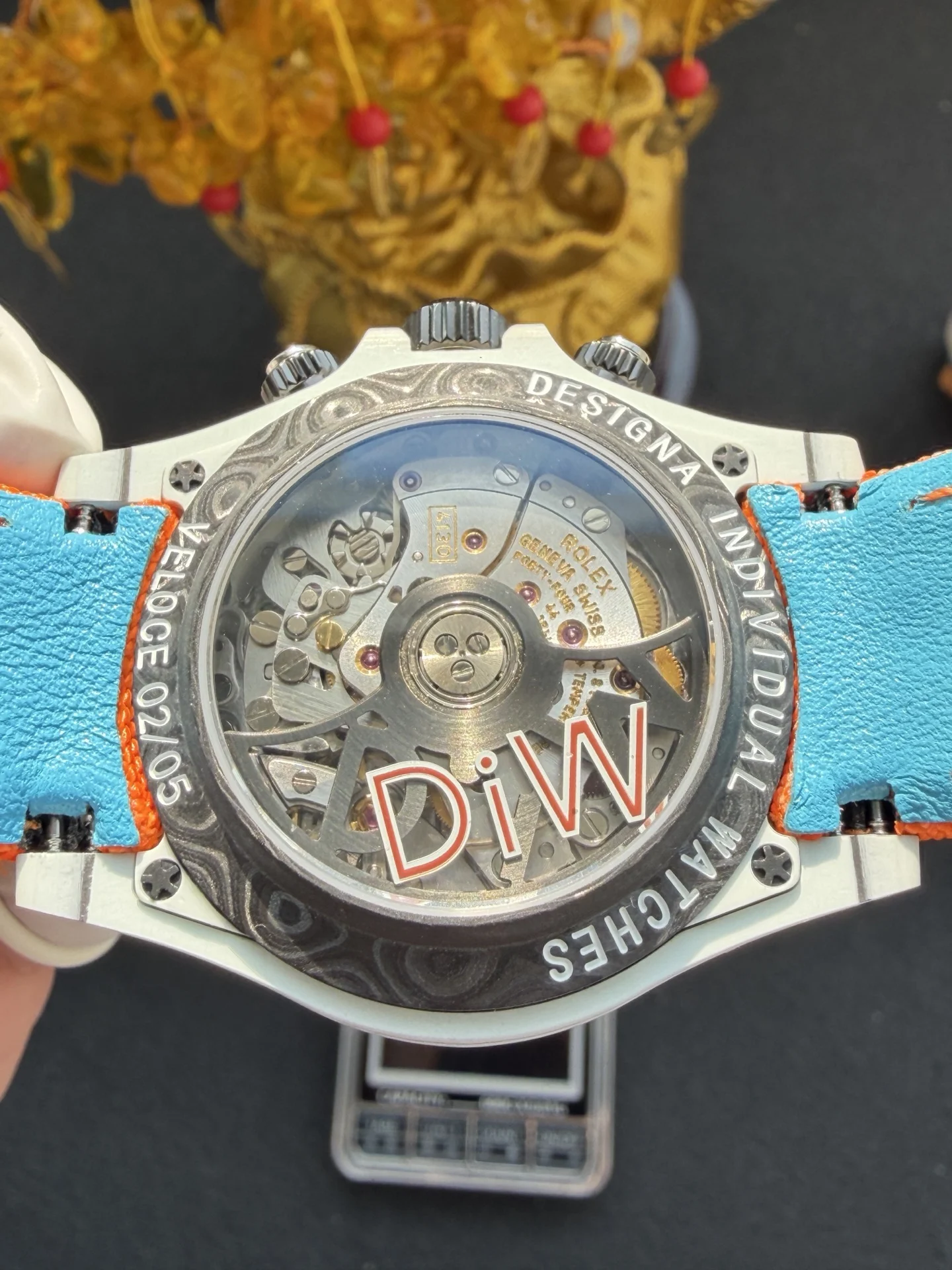 Rolex Daytona DiW VELOCE CarboQuartz Super Clone Watch - view 6