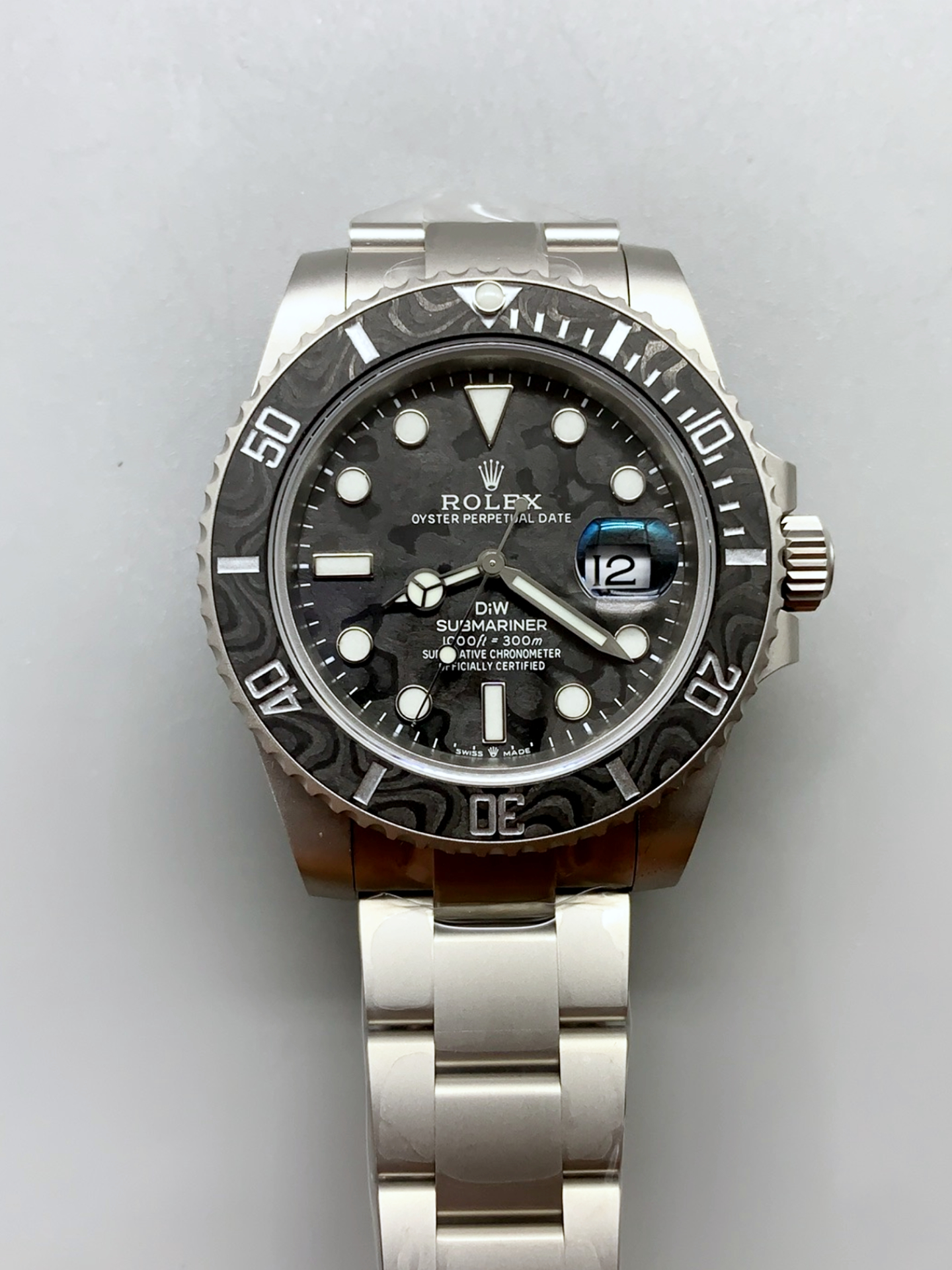 Rolex Submariner DiW Sandblasted Carbon Fiber Bezel/Dial FREE SPRUNG MVMNT Super Clone - view 2