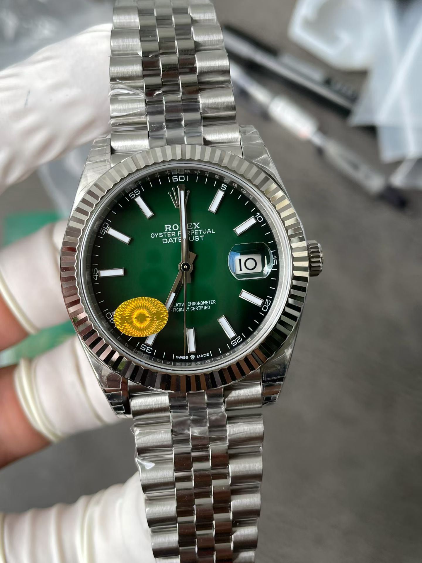 Rolex Datejust 126234 Ombre Green Dial 36MM Jubilee FREE SPRUNG MVMT Super Clone Watch - view 2