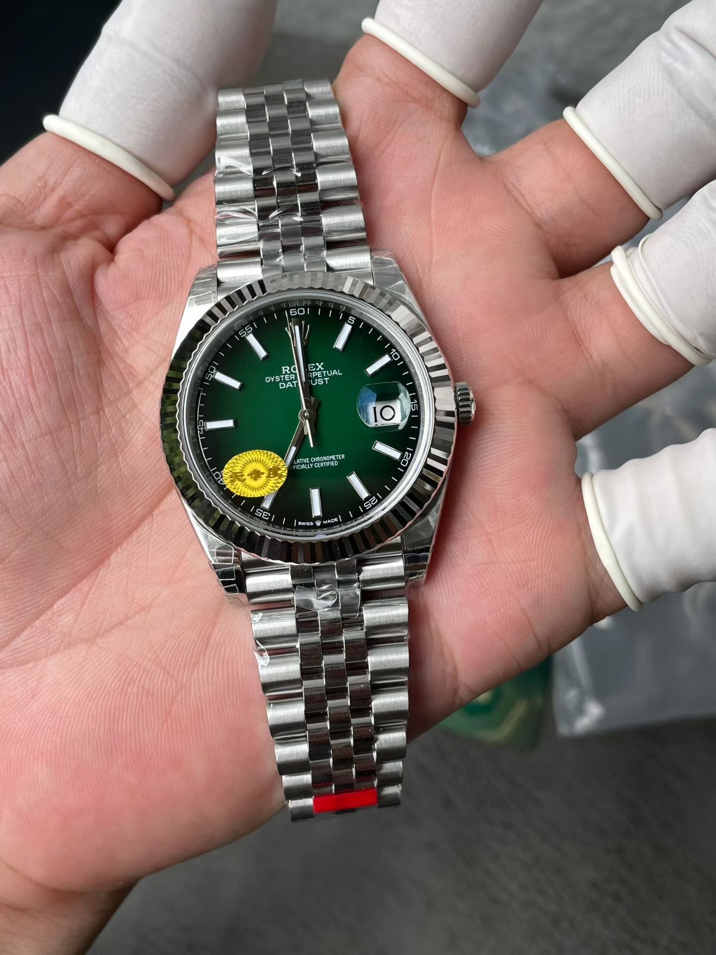 Rolex Datejust 126234 Ombre Green Dial 36MM Jubilee FREE SPRUNG MVMT Super Clone Watch - view 9