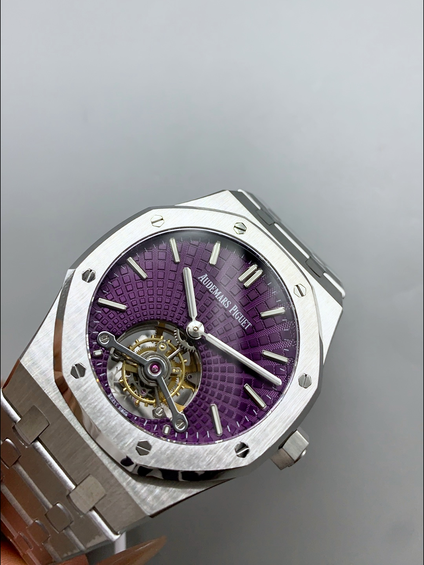 Audemars Piguet Super Clone Royal Oak Flying Tourbillon 41mm Purple Dial Watch - view 4