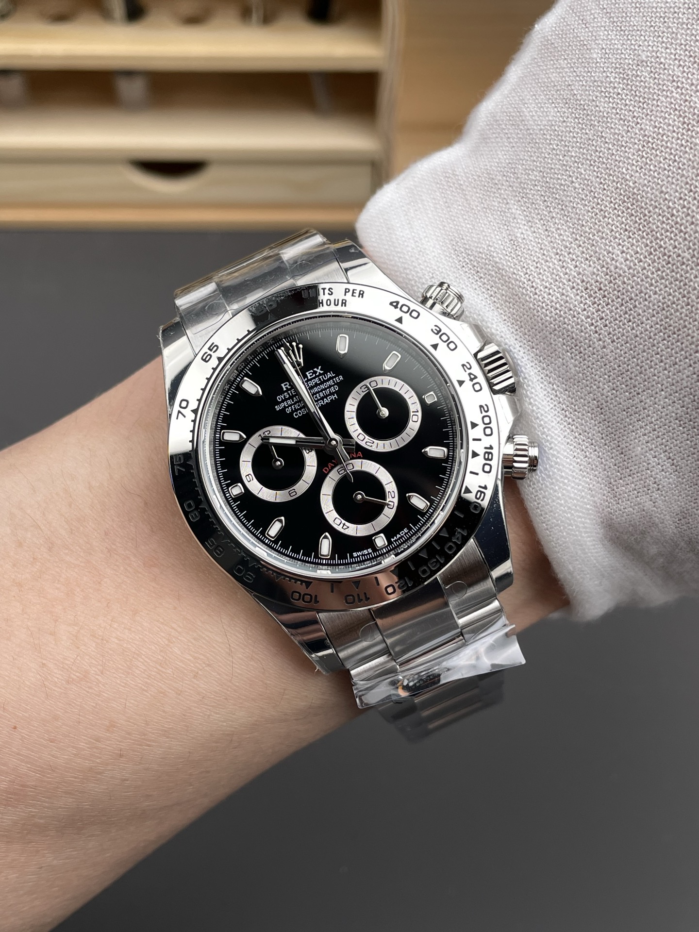 Rolex Cosmograph Daytona 116520 Black Dial Original Cal.4130 Movement - Ultimate 904L Steel Watch - Super Clone Watch - view 9