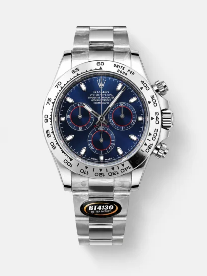 Rolex Daytona Super Clone M116509 Original Cal.4130 Movement - 904L Steel Watch in Blue Dial - view 1