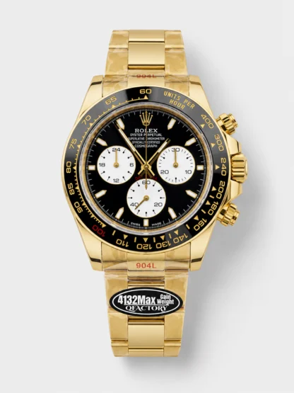 Rolex Cosmograph Daytona M126528 Yellow Gold Black Dial Original Cal.4132 Movement - Super Clone Watch - view 1