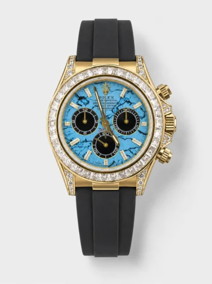 Rolex Daytona Super Clone 126518LN Yellow Gold Turquoise Dial Original Cal.4131 Movement - view 1