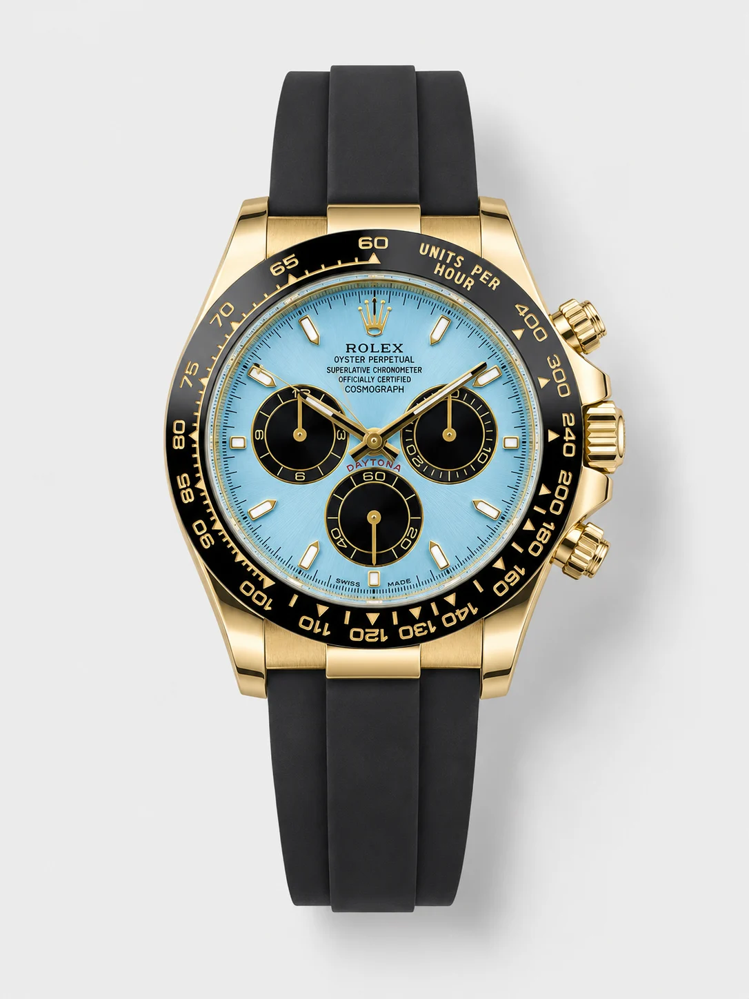 Rolex Daytona Super Clone 126518LN Yellow Gold Turquoise Dial Original Cal.4131 Movement - view 1