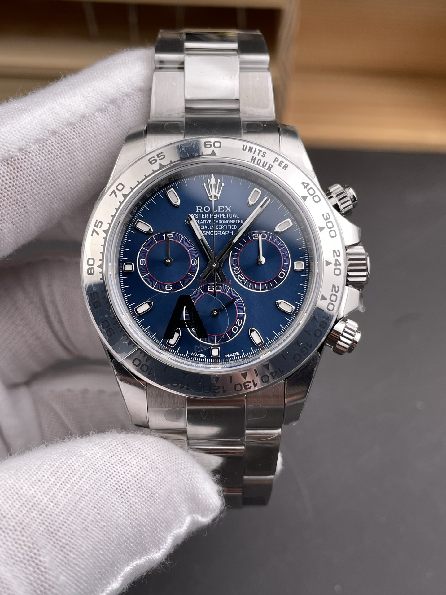 Rolex Cosmograph Daytona M116509 Original Cal.4130 Movement - 904L Steel Watch in Blue Dial - Super Clone Watch - view 2