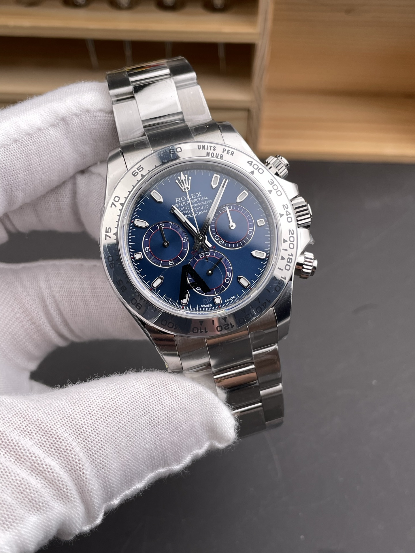 Rolex Cosmograph Daytona M116509 Original Cal.4130 Movement - 904L Steel Watch in Blue Dial - Super Clone Watch - view 3