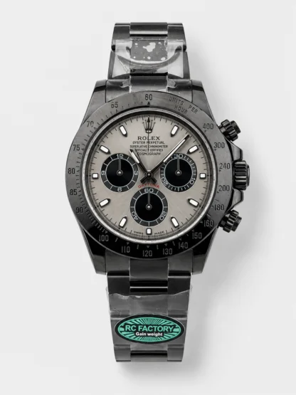 Rolex Daytona Blaken 1:1 Swiss Mirror Super Clone Grey Dial Cal.4130 Movement (WITH BOX) - view 1