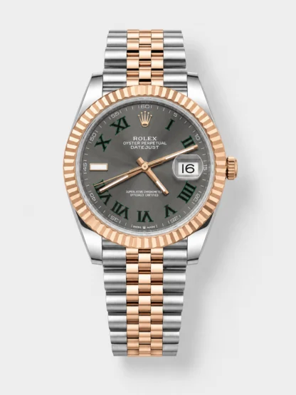 Rolex Super Clone Datejust ETA 3235 Movement 41MM Two Tone Rose Gold Plating Roman Dial Watch - view 1
