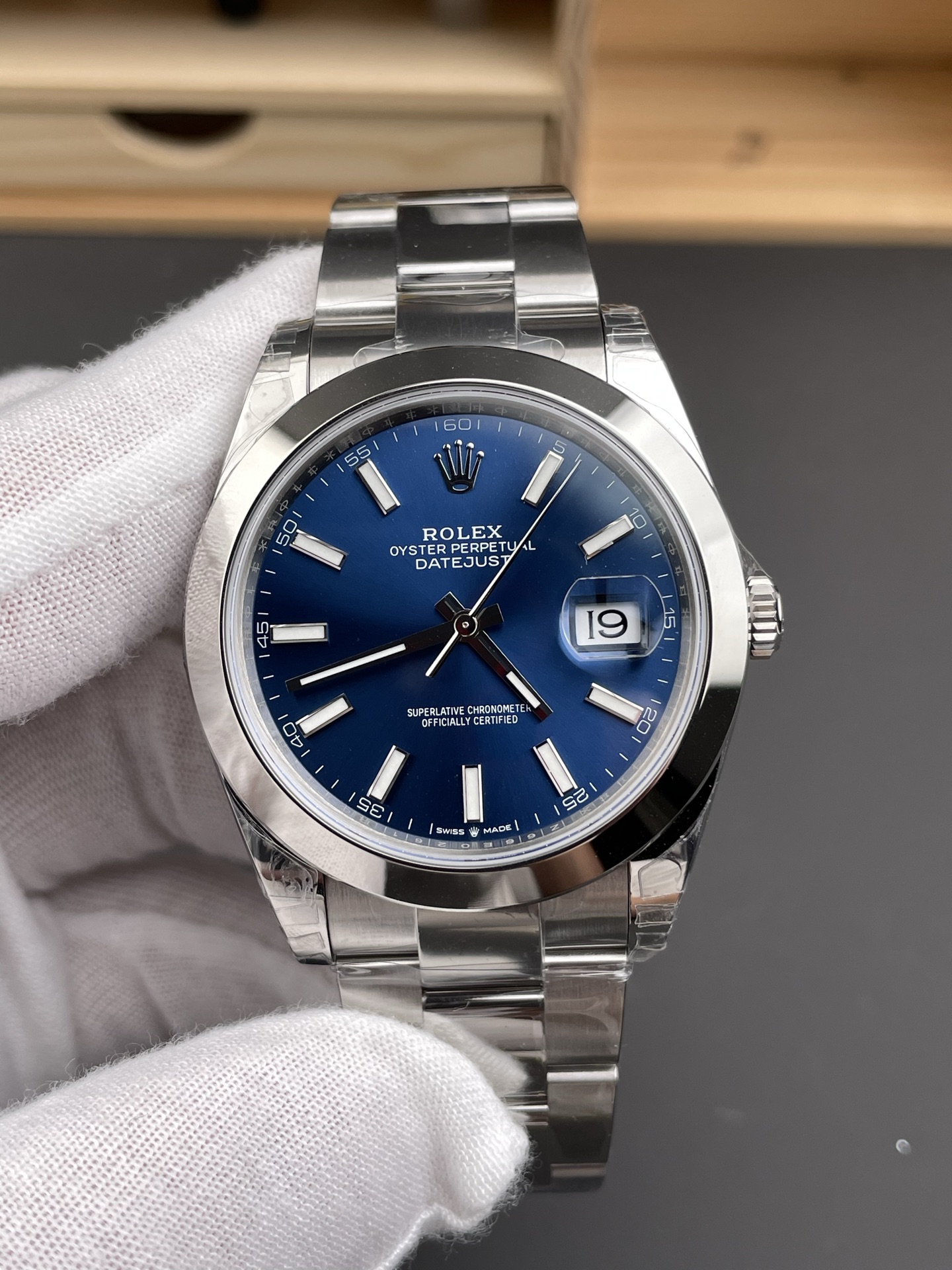 Rolex Datejust 126300 41MM Cal.3135 Swiss 1:1 Mirror Super Clone Watch in 904L Blue Dial - view 3