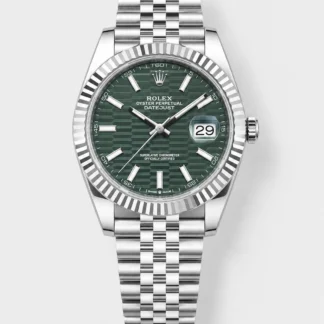 Rolex Datejust Cal.3235 Movement 1:1 Mirror Super Clone 904L Steel 41MM - Green Fluted Motif Dial - view 1