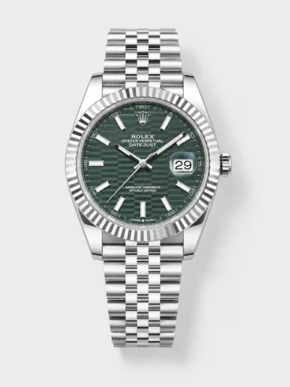 Rolex Datejust Cal.3235 Movement 1:1 Mirror Super Clone 904L Steel 41MM - Green Fluted Motif Dial - view 1