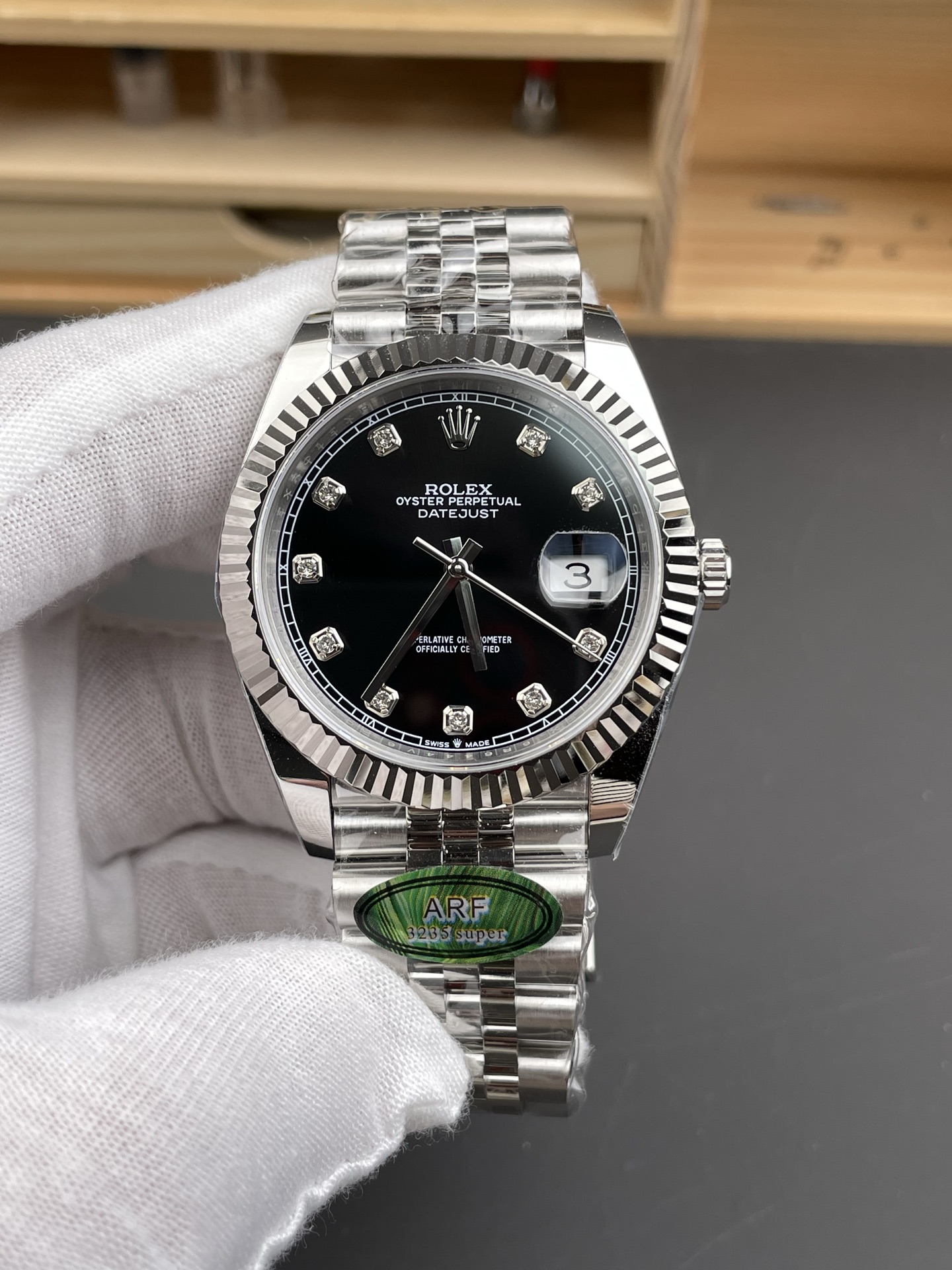 Rolex Datejust 126234 36MM Swiss Super Clone in 904L Steel in Black Dial 1:1 Mirror - view 2