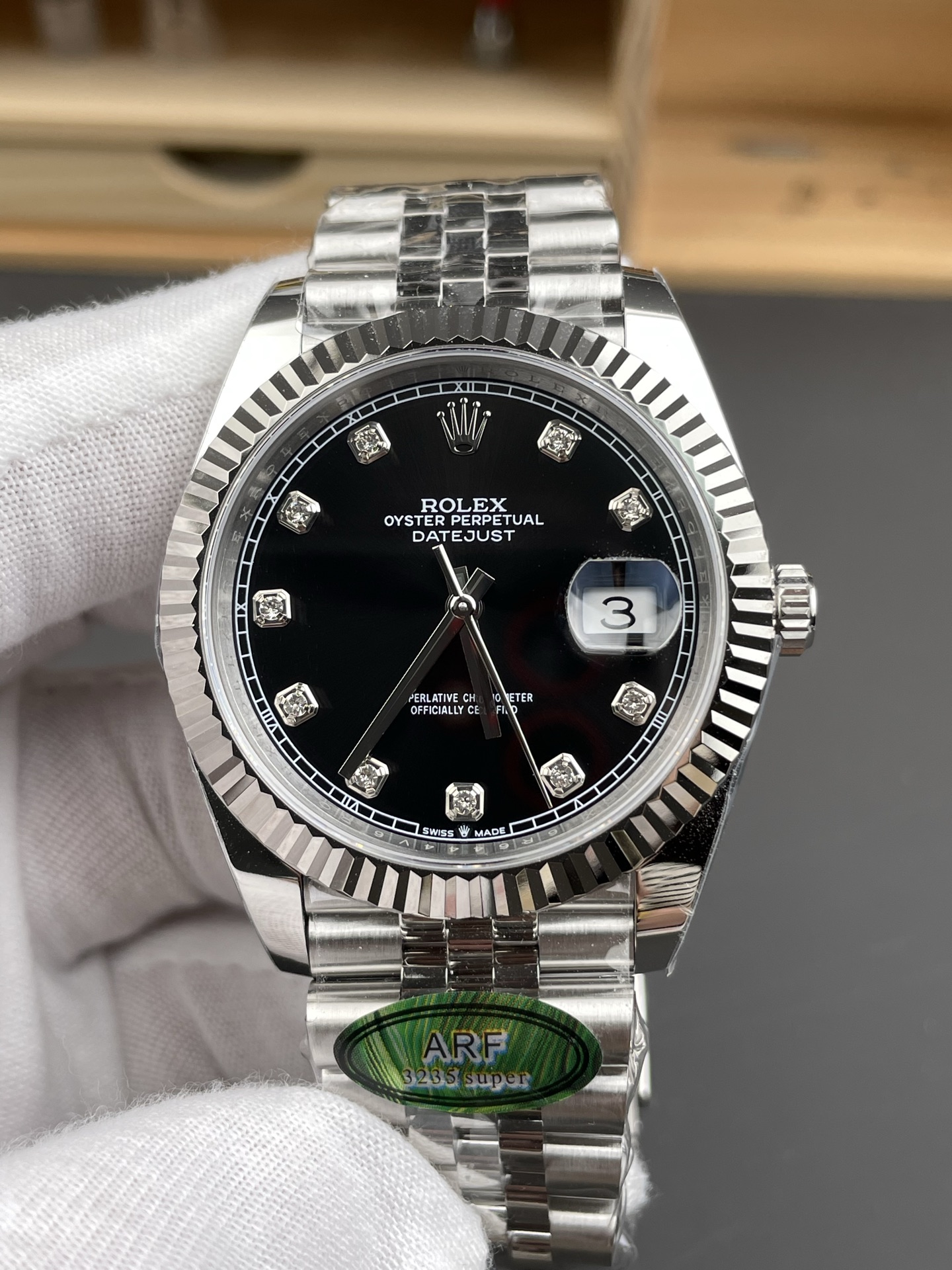 Rolex Datejust 126234 36MM Swiss Super Clone in 904L Steel in Black Dial 1:1 Mirror - view 3