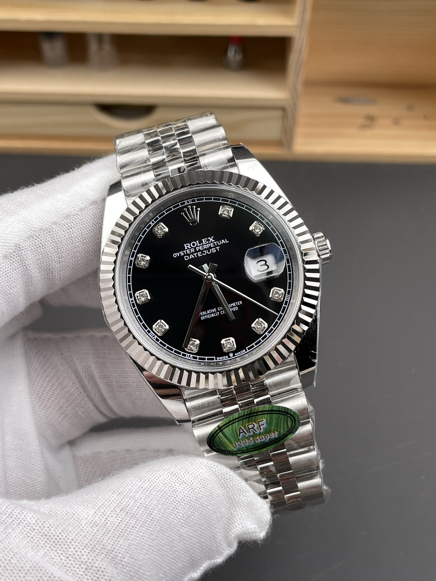 Rolex Datejust 126234 36MM Swiss Super Clone in 904L Steel in Black Dial 1:1 Mirror - view 4