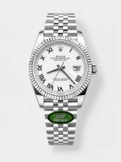 Rolex Datejust 126234 36MM Swiss Super Clone in 904L Steel in White Dial 1:1 Mirror - view 1